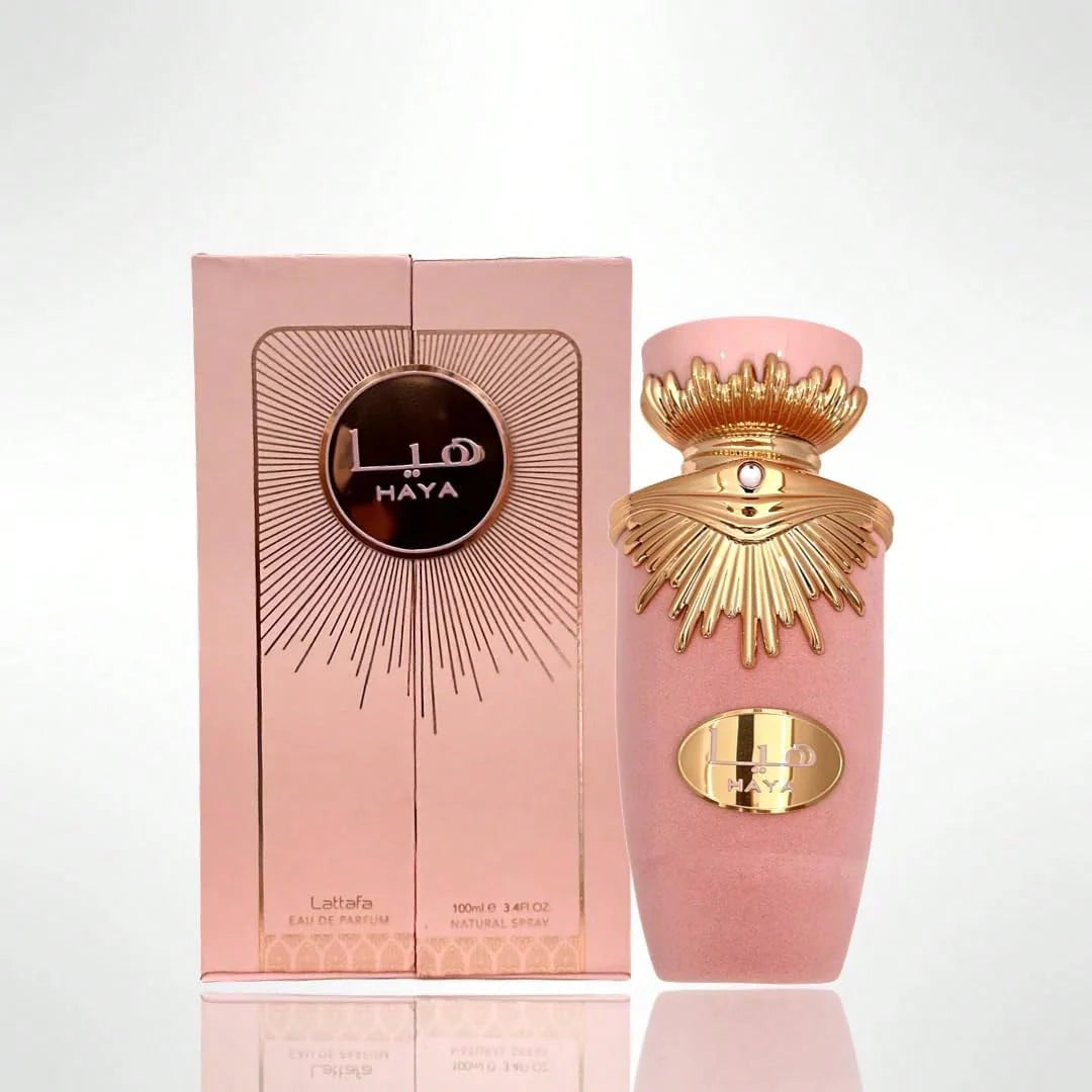 LocalLattafa Haya Eau De Parfum Spray For Women – 3.4 Oz | Sparkling Champagne, Strawberry & Rose, Warm Amber Sandalwood, Long Lasting Elegant Fragrance