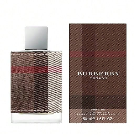 LocalBurberry London Eau De Toilette Spray For Men EDT Perfume Perfumes 1.7oz/50ml 3.3oz/100ml Amber Spicy Tobacco Scent Bergamot Lavender Leather Cologne Cinnamon Port Wine Woody Scent Opoponax Oakmoss Masculine Scent Long-Lasting Classic Elegant Timeles