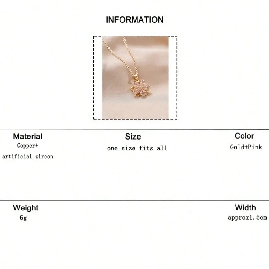 Plum Blossom Rotatable Fashion Necklace