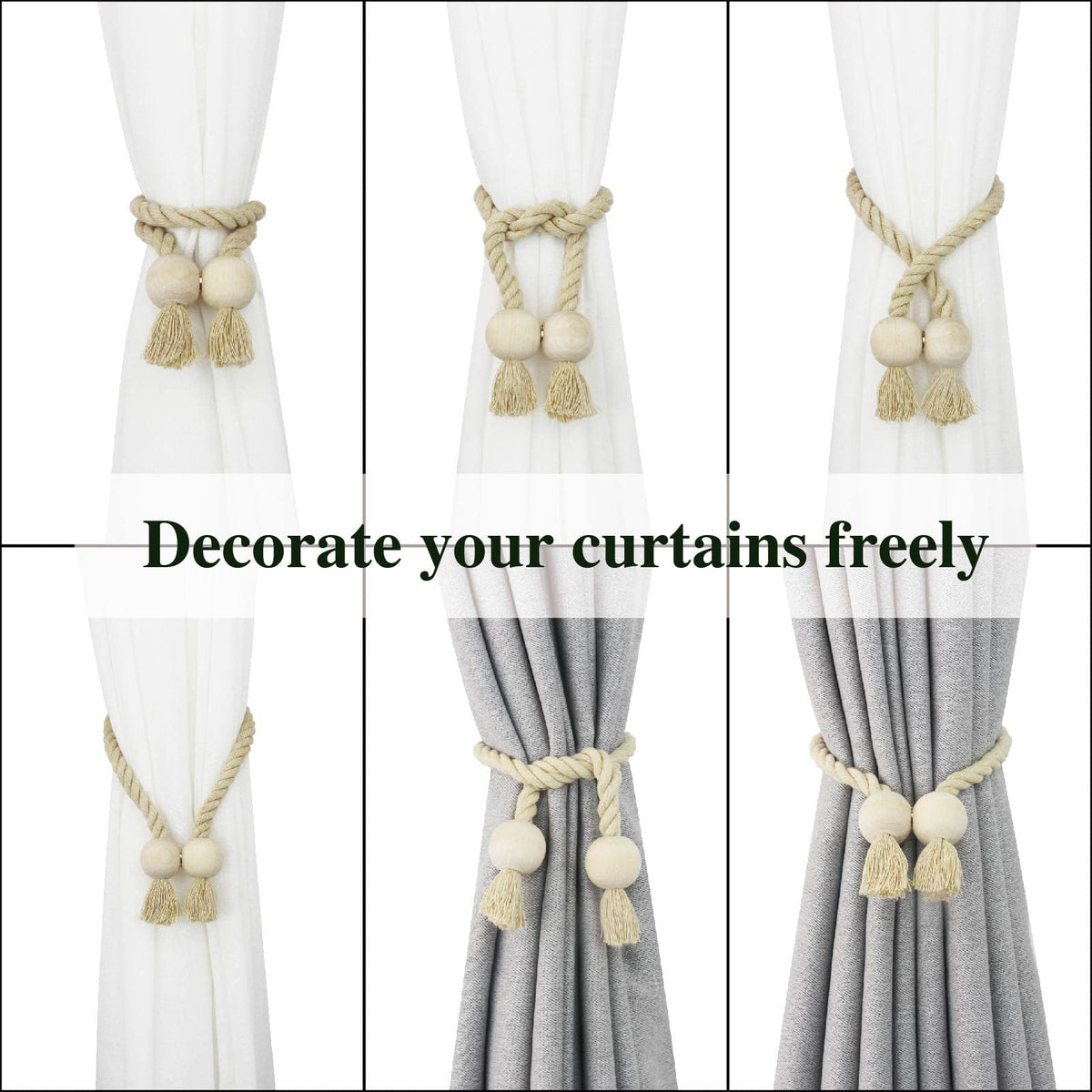 Magnetic Curtain Tiebacks Decorative Tie Back Drapes Holdbacks Nieffeiy