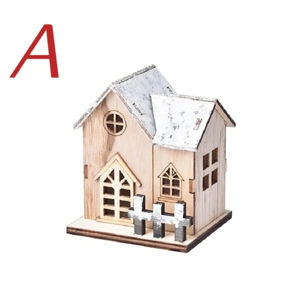 Christmas LED Wooden House Decoration