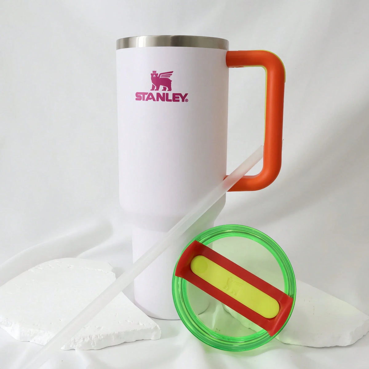 Stanley 40oz White Colorblock Tumbler