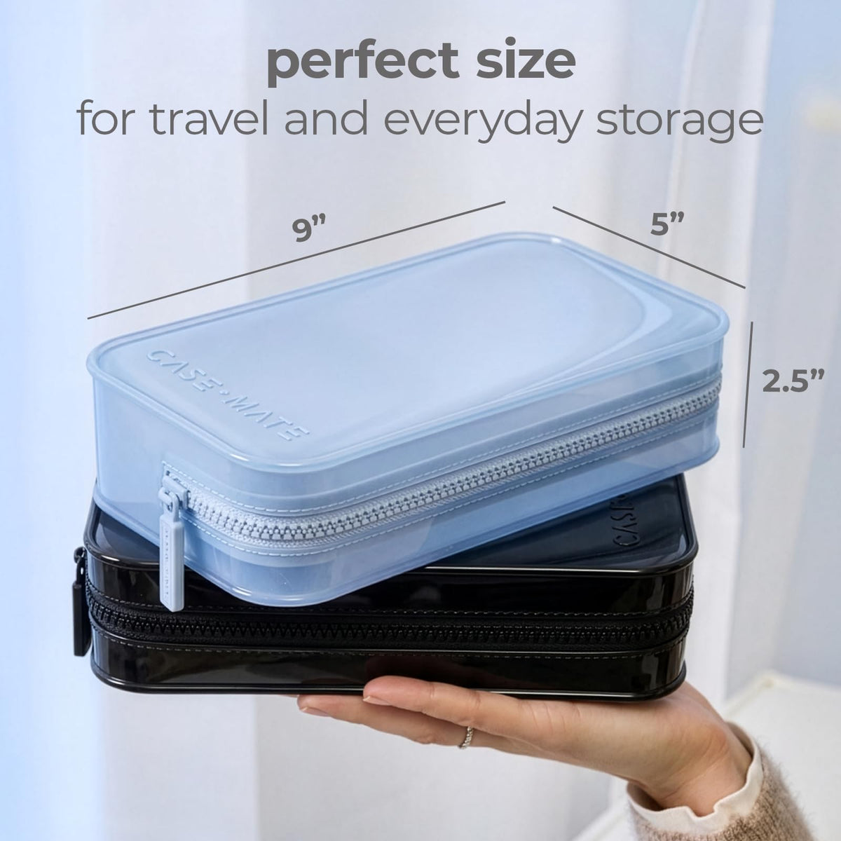 Case-Mate Jelly Makeup Bag - Waterproof Zipper Pouch - Midnight Black