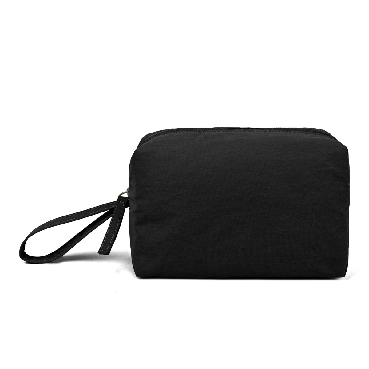 MUHUASHI Mini Cosmetic Bag, Daily Waterproof Makeup Purse and Toiletry Organizer Case, Foldable Lightweight Clutch Pouch Bag (1-Black)