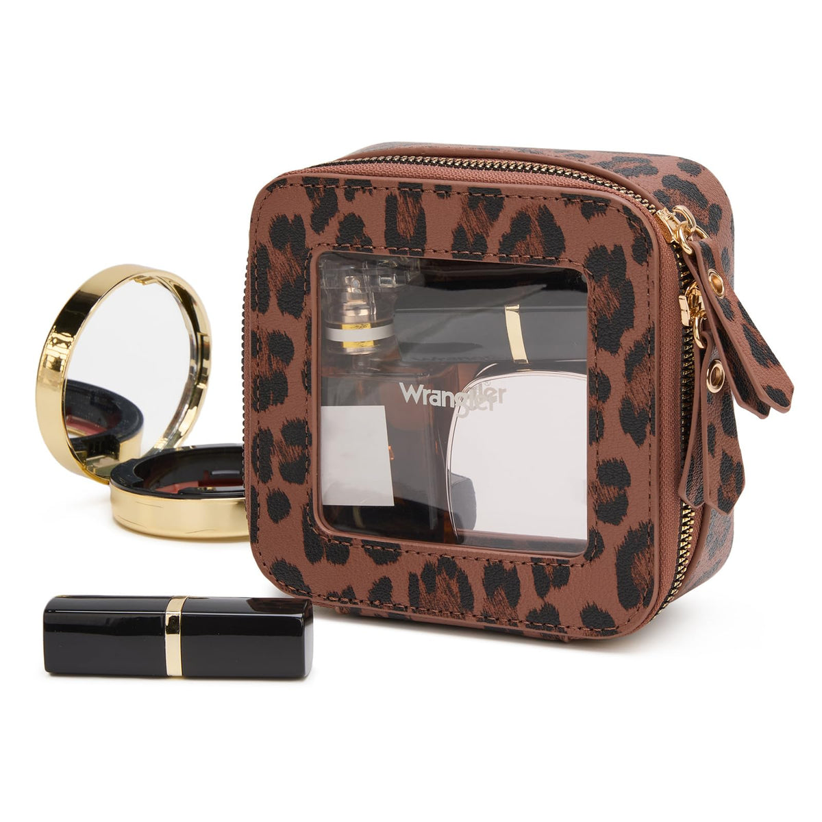 Wrangler Mini Clear Makeup Bag Organizer Travel Toiletry Bag for Women
