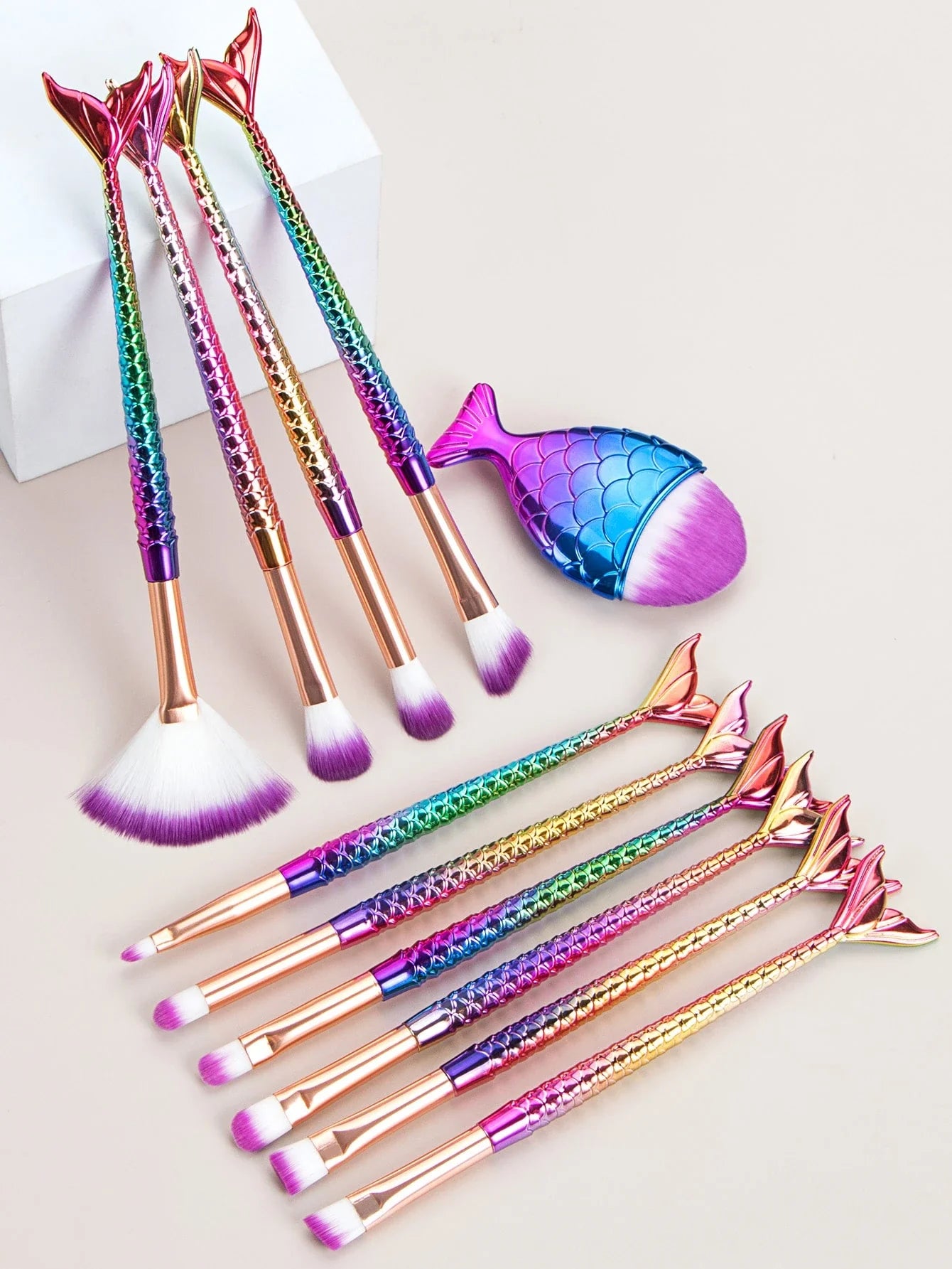 Makeup Brush Sets, 11pcs Creative Multifunctional Makeup Brush For Making Up Supply For Dresser For Cream Powder Liquid For Makeup Foundation Cream Lotion Moisturizer Gel Peel And Mud Sheets, Makeup Brush/Cosmetic Brush,Brush Set,Makeup Brush Kit,Make Up