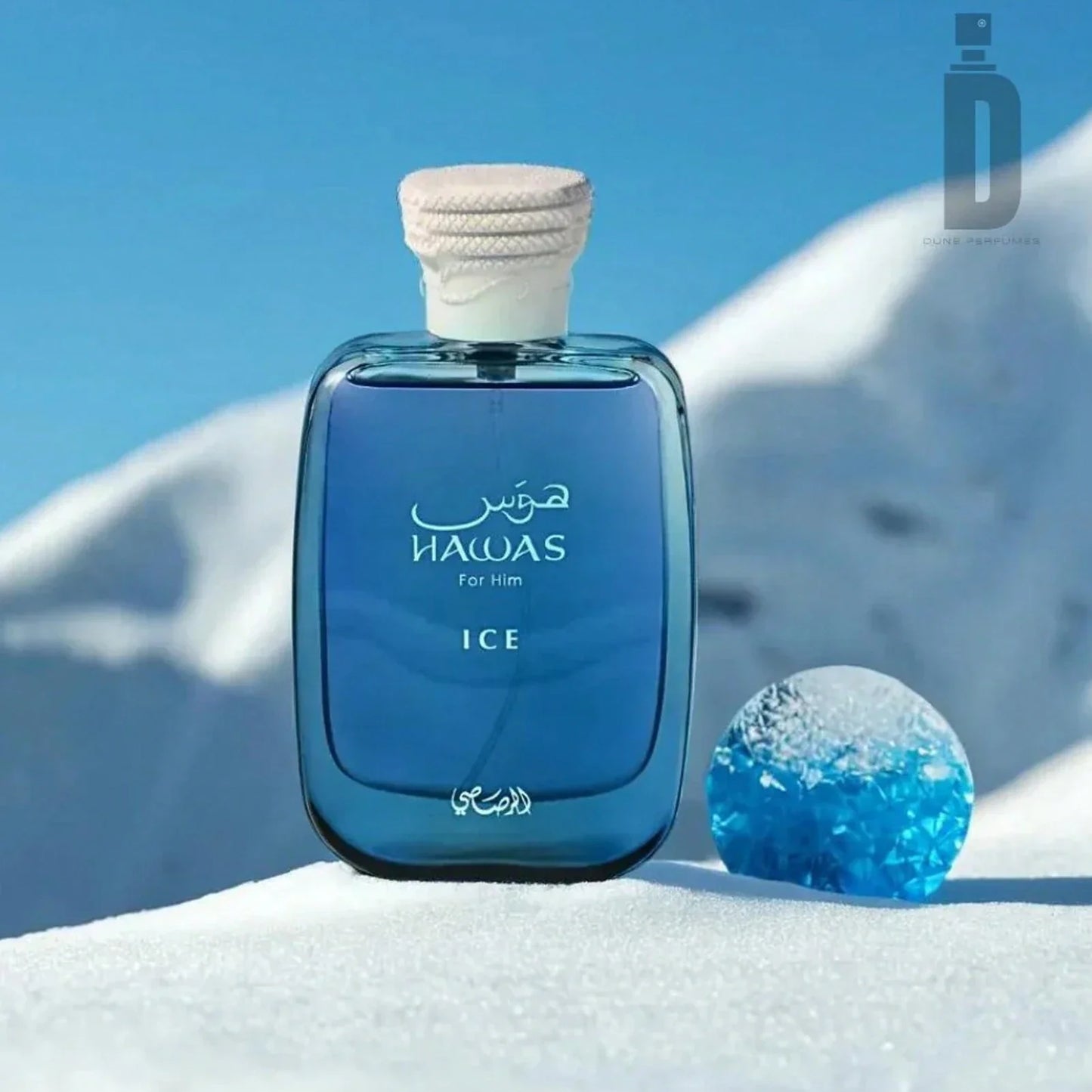 LocalAfnan Rasasi Hawas Lce For Men EDP - 100 ML (3.4 Оz)- Men'sLong Lasting Fresh Fragrance - Eau De Parfum - WithNotes Of Fresh Citrus, Frozen Apple And Moss