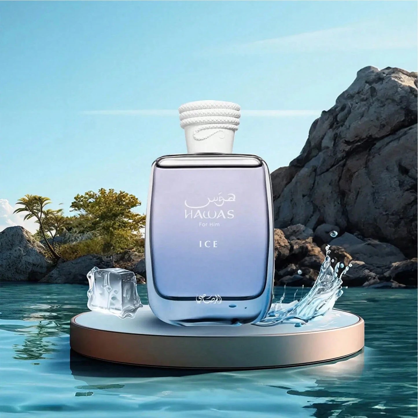 LocalAfnan Rasasi Hawas Lce For Men EDP - 100 ML (3.4 Оz)- Men'sLong Lasting Fresh Fragrance - Eau De Parfum - WithNotes Of Fresh Citrus, Frozen Apple And Moss