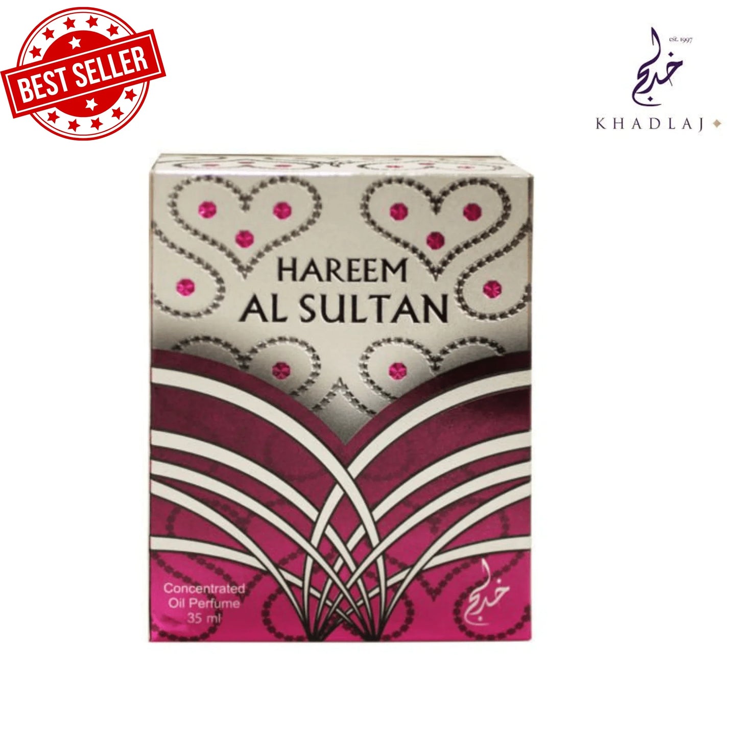 LocalKhadlaj Perfumes Hareem Al Sultan Silver Concentrated Perfume Oil 1.18 Ounce (Unisex)