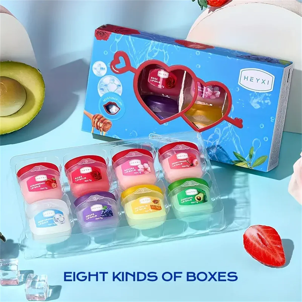 8pcs Lip Balm Set - Hydrating & Moisturizing, Alcohol-Free For All Skin Types,