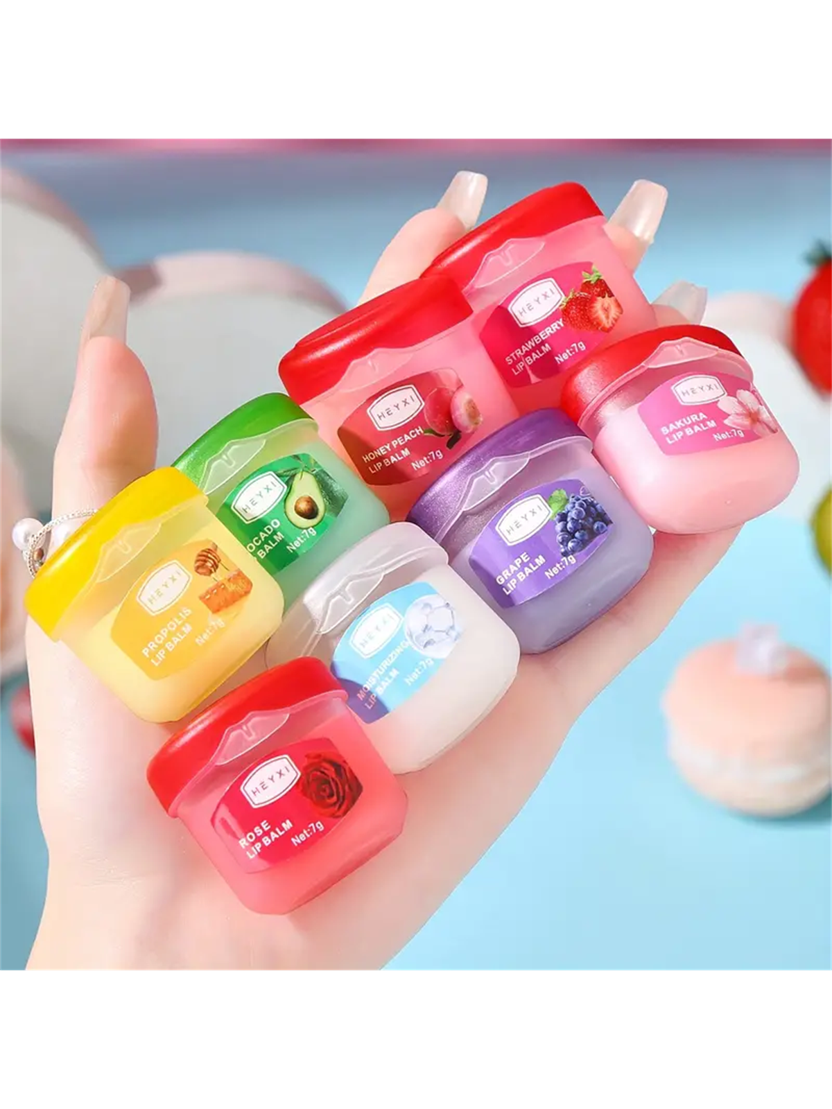 8pcs Lip Balm Set - Hydrating & Moisturizing, Alcohol-Free For All Skin Types,