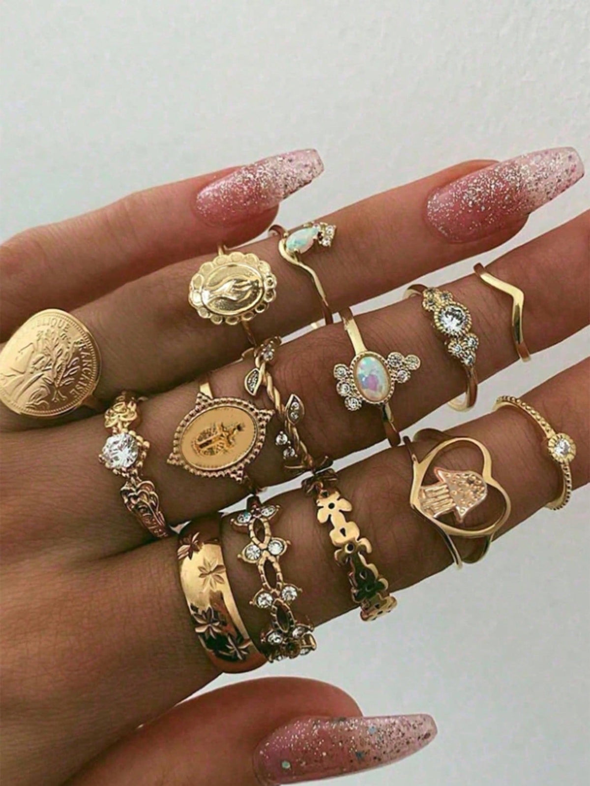 Boho Heart Knuckle Ring Set