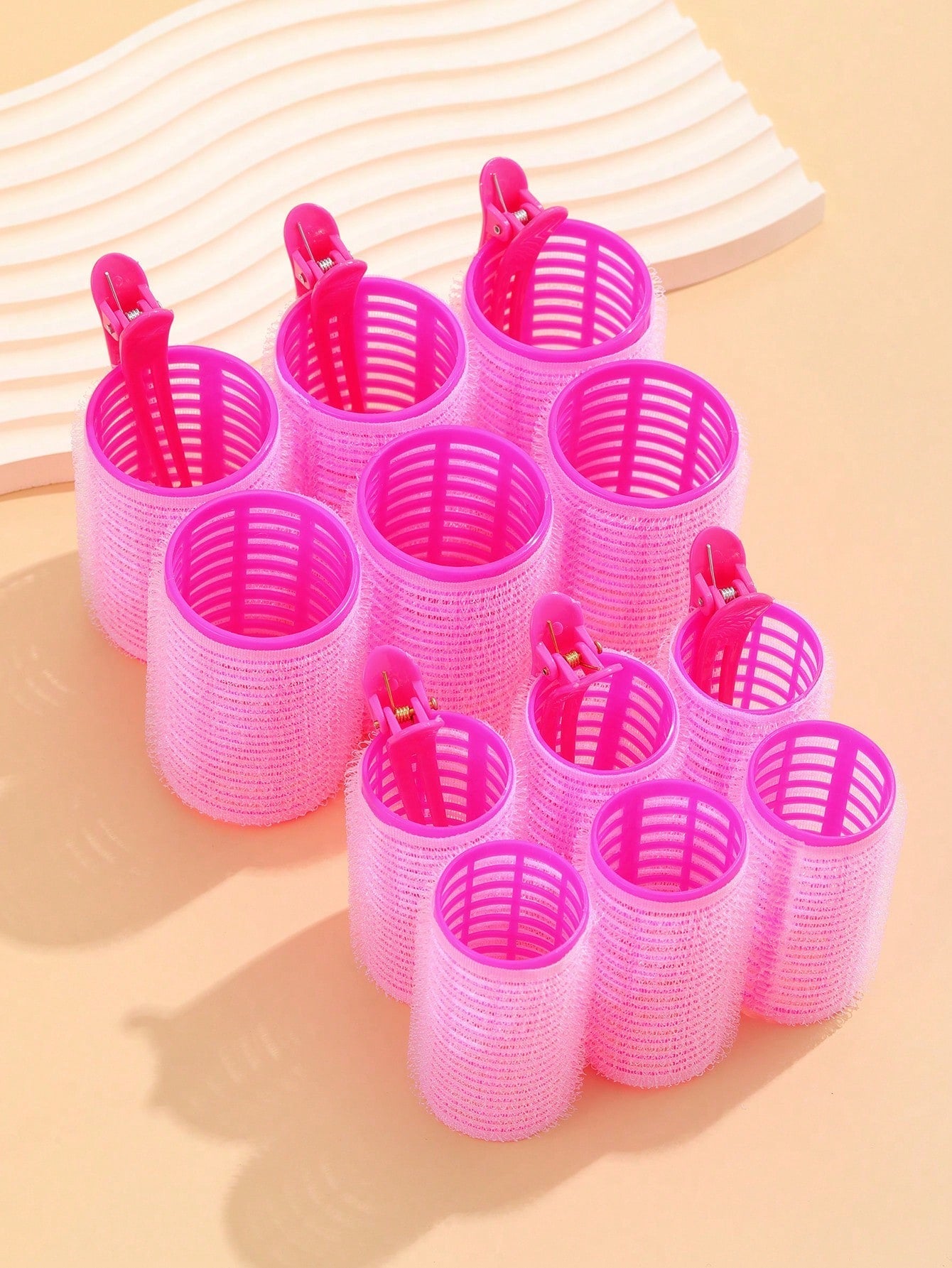 18pcs/Set Large Size Hair Rollers With Clips, Self-Gripping Curler Suitable For Long/Medium/Short Hair And Bangs, DIY Hair Curling Tool (Includes 12pcs Large Roller Tubes + 6pcs Clips),Back To School,Travel Holiday Essentials,Hair Accessories For Women,Ha