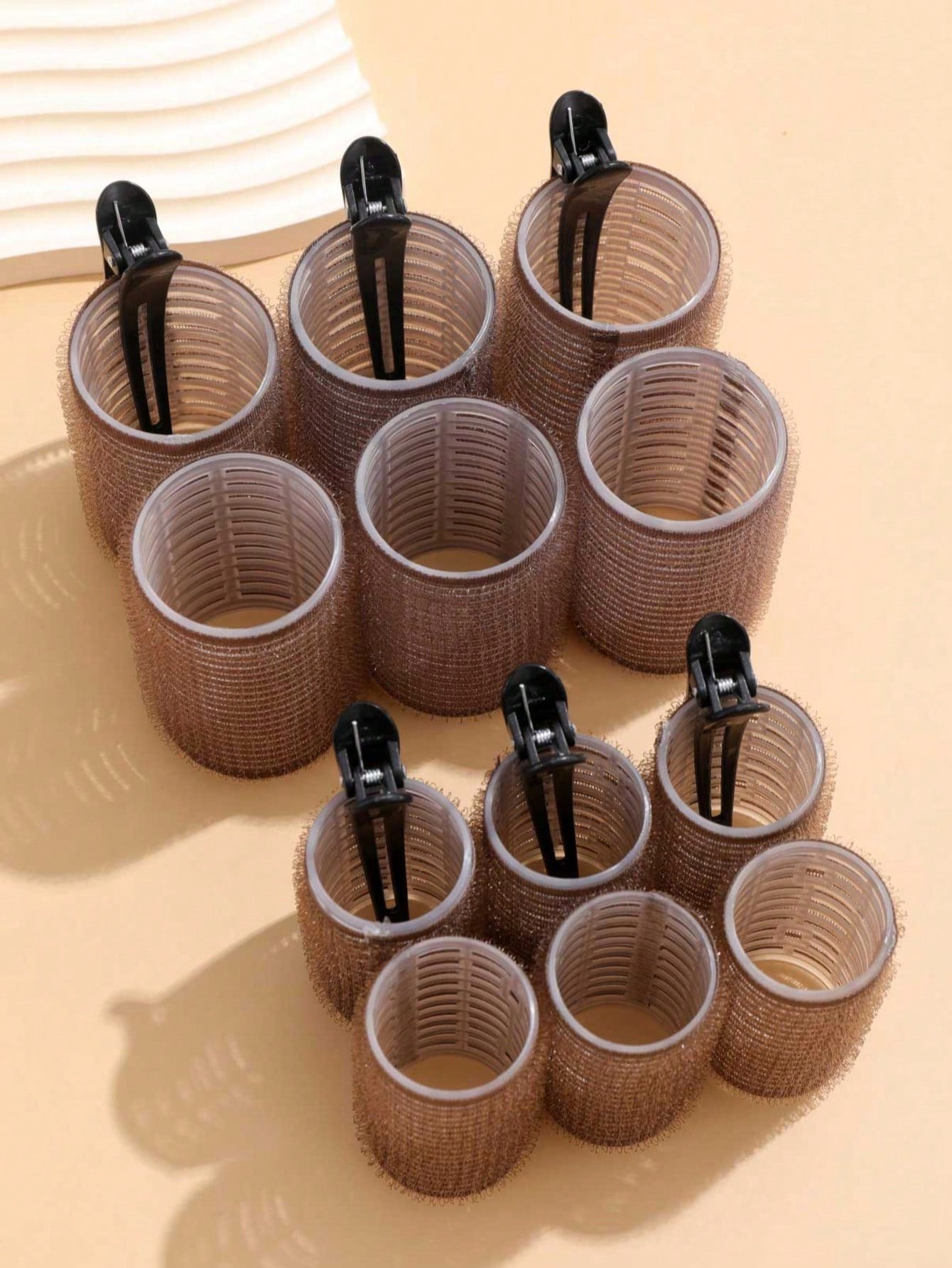 18pcs/Set Large Size Hair Rollers With Clips, Self-Gripping Curler Suitable For Long/Medium/Short Hair And Bangs, DIY Hair Curling Tool (Includes 12pcs Large Roller Tubes + 6pcs Clips),Back To School,Travel Holiday Essentials,Hair Accessories For Women,Ha