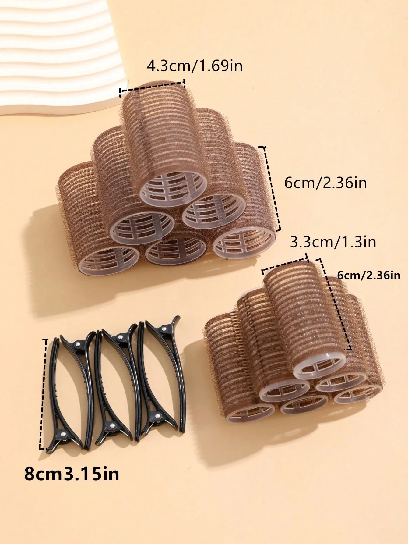 18pcs/Set Large Size Hair Rollers With Clips, Self-Gripping Curler Suitable For Long/Medium/Short Hair And Bangs, DIY Hair Curling Tool (Includes 12pcs Large Roller Tubes + 6pcs Clips),Back To School,Travel Holiday Essentials,Hair Accessories For Women,Ha
