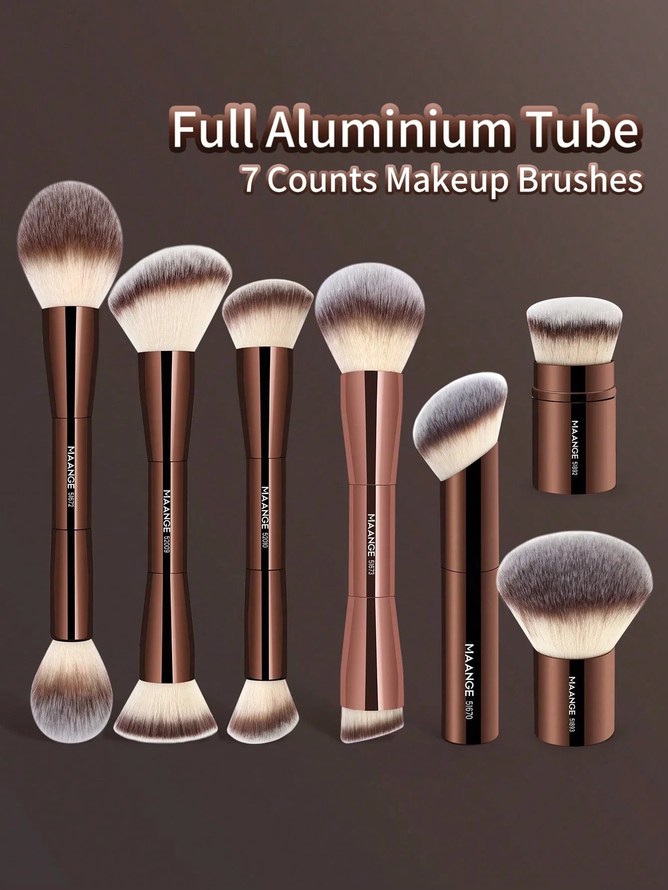 MAANGE 7pcs/13pcs/20Pcs Professional Facial Aluminum Tube Makeup Brushes&1pc Powder Puff Accessory With Paper Box Storage Box,Retractable Foundation Brush Double-Ended Powder Brush Blush Brush Highlight Brush Contour Brush Eyeshadow Brush,Smudge Brush Sha