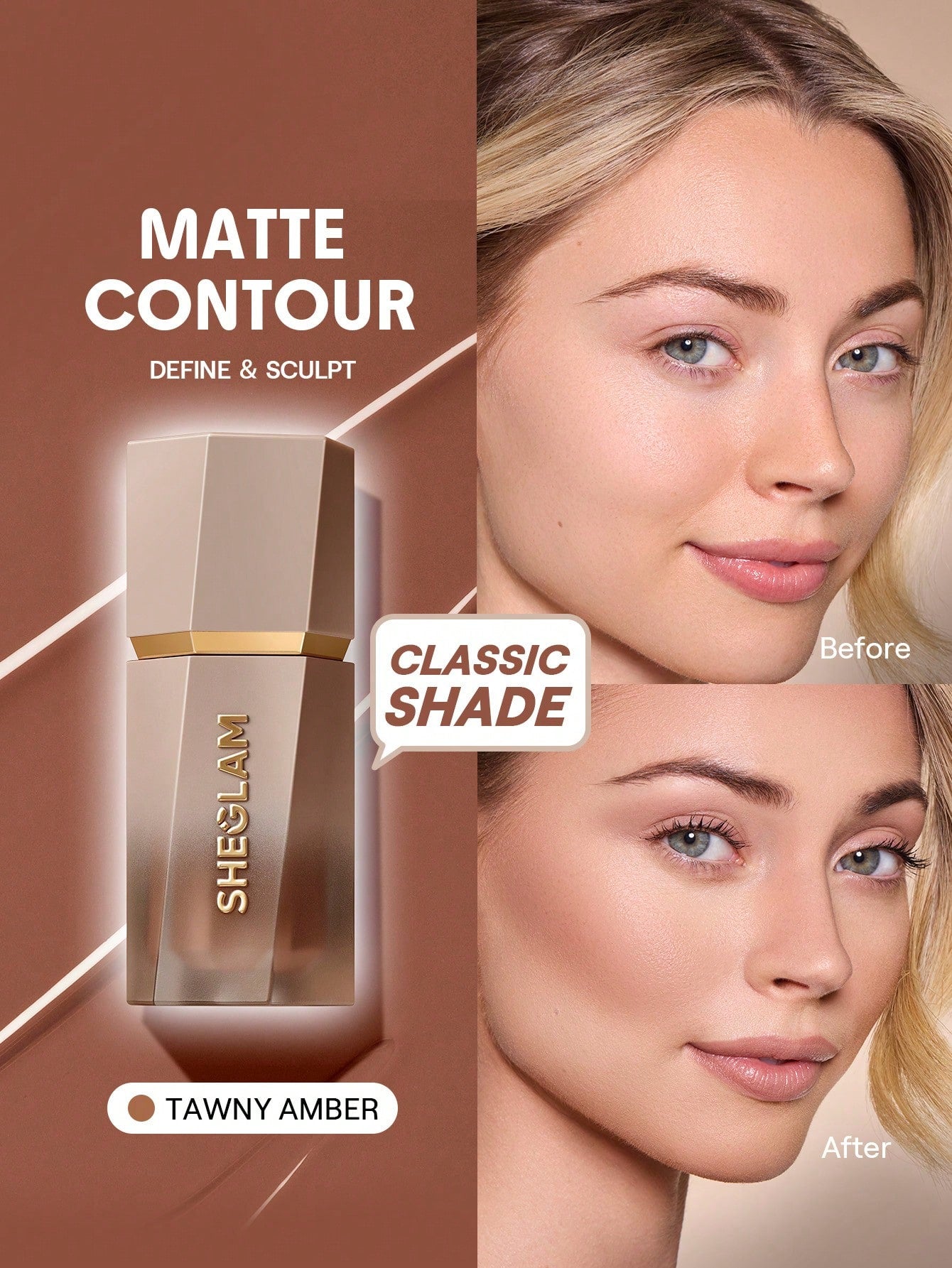 SHEGLAM Sun Beam Matte Liquid Bronzer-Terracotta Gel Cream Contour Non-Greasy Long Lasting Highly Pigmented Natural Contour Contouring Weightless Bronzer Brown Contour & Bronzer Brand Beauty Makeup Face Paint Cosmetic For Women Girls Perfect For Winter Id