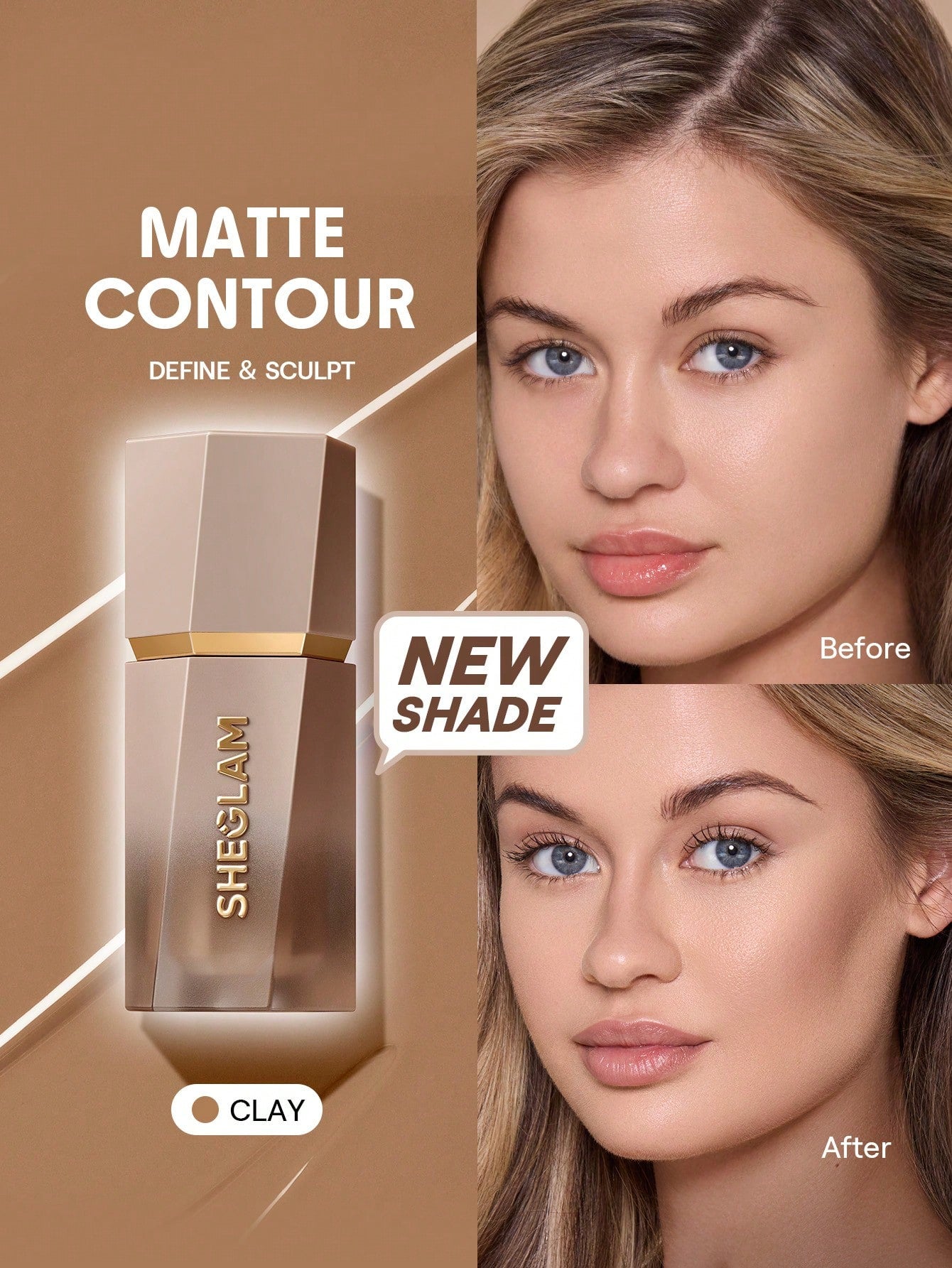 SHEGLAM Sun Beam Matte Liquid Bronzer-Terracotta Gel Cream Contour Non-Greasy Long Lasting Highly Pigmented Natural Contour Contouring Weightless Bronzer Brown Contour & Bronzer Brand Beauty Makeup Face Paint Cosmetic For Women Girls Perfect For Winter Id