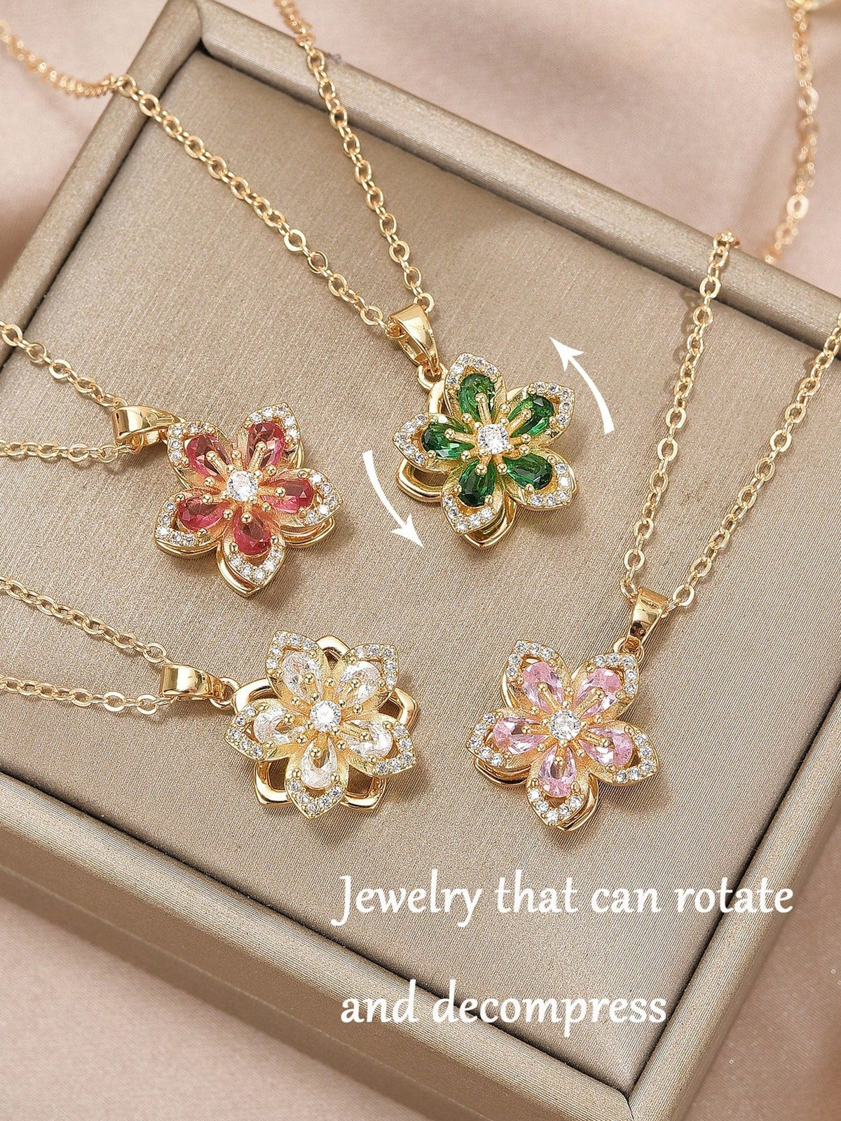 Plum Blossom Rotatable Fashion Necklace