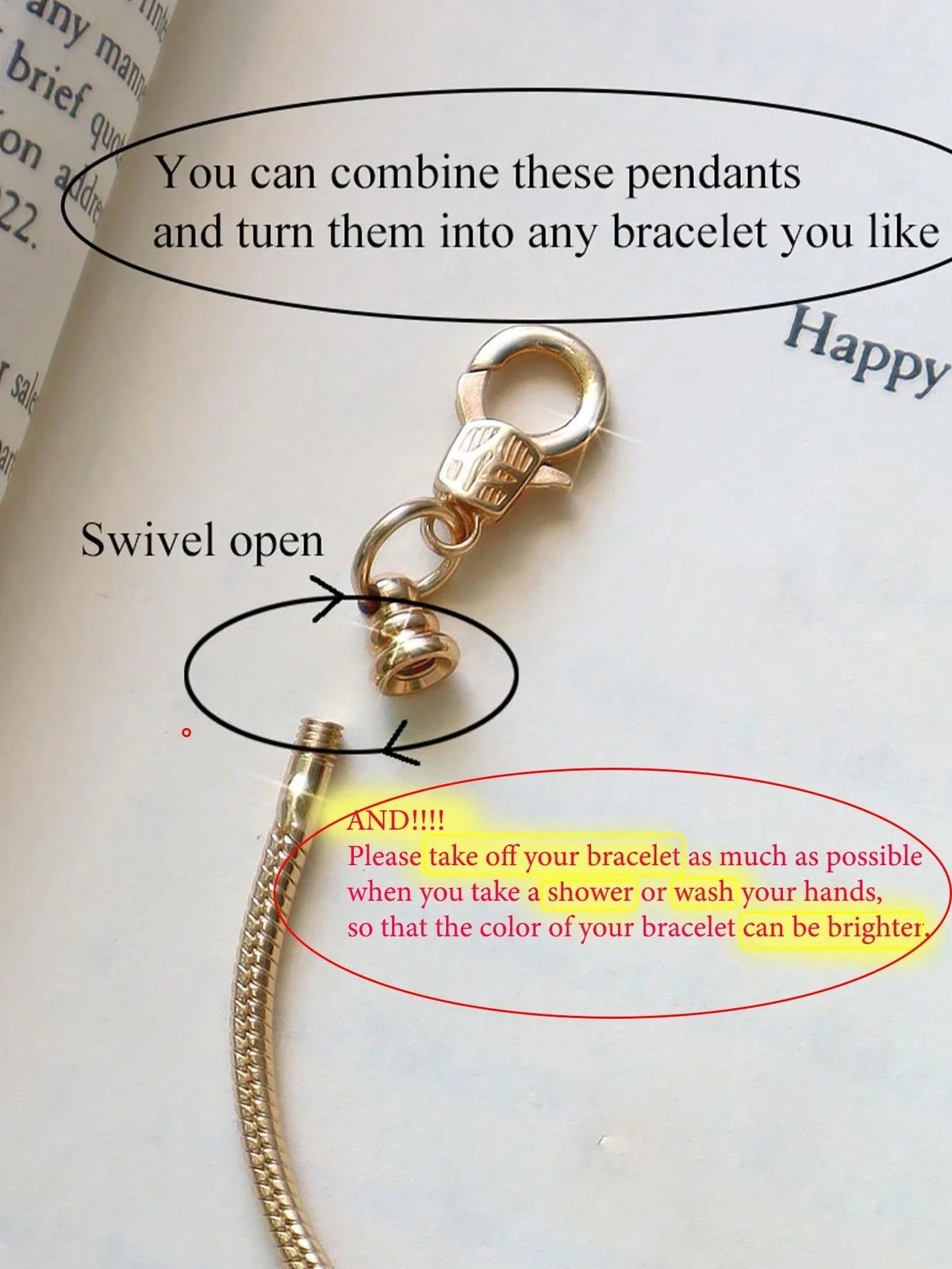 Heart Cherry Blossom Charm Bracelet