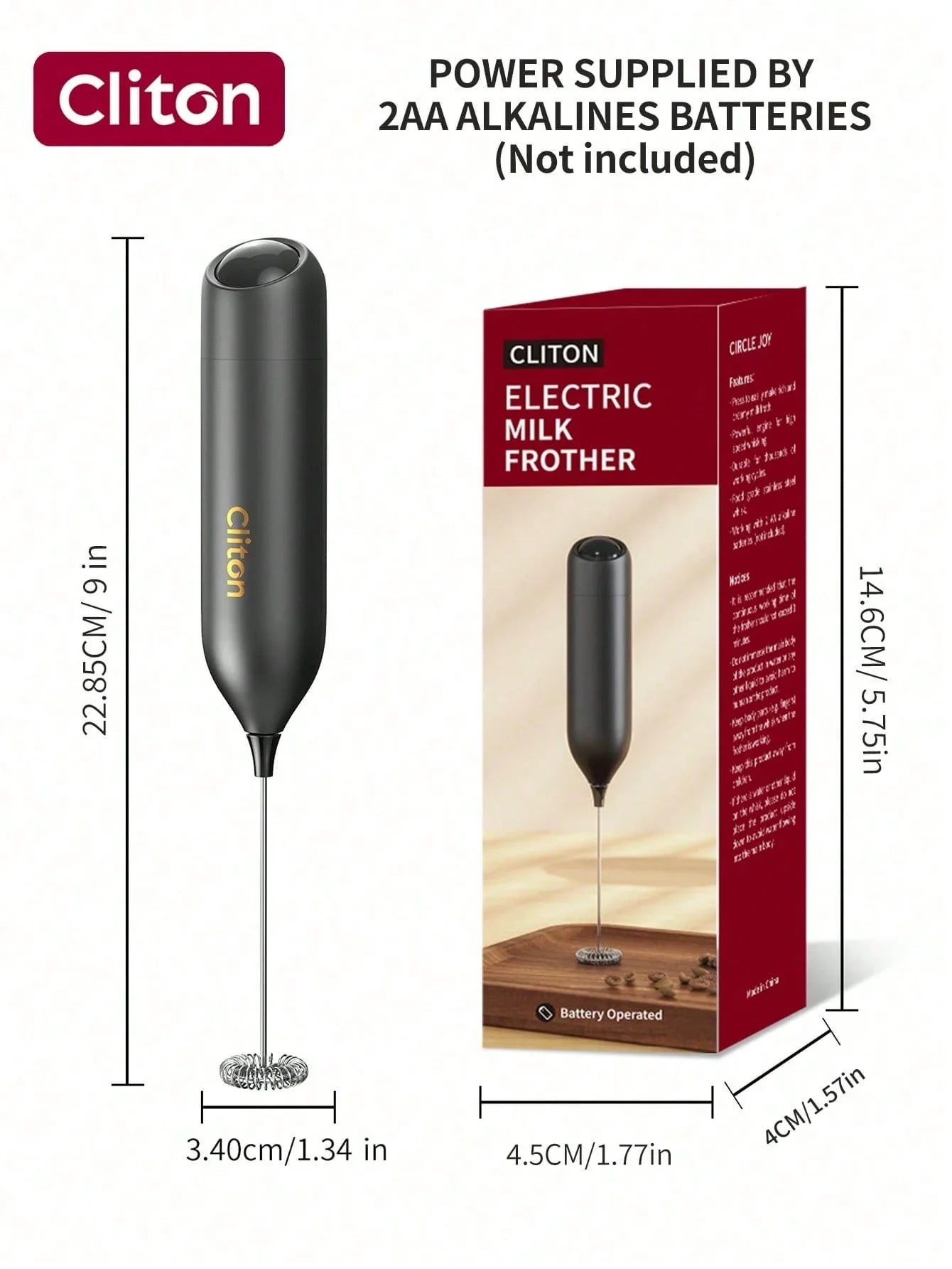 CLITON Handheld Electric Milk Frother