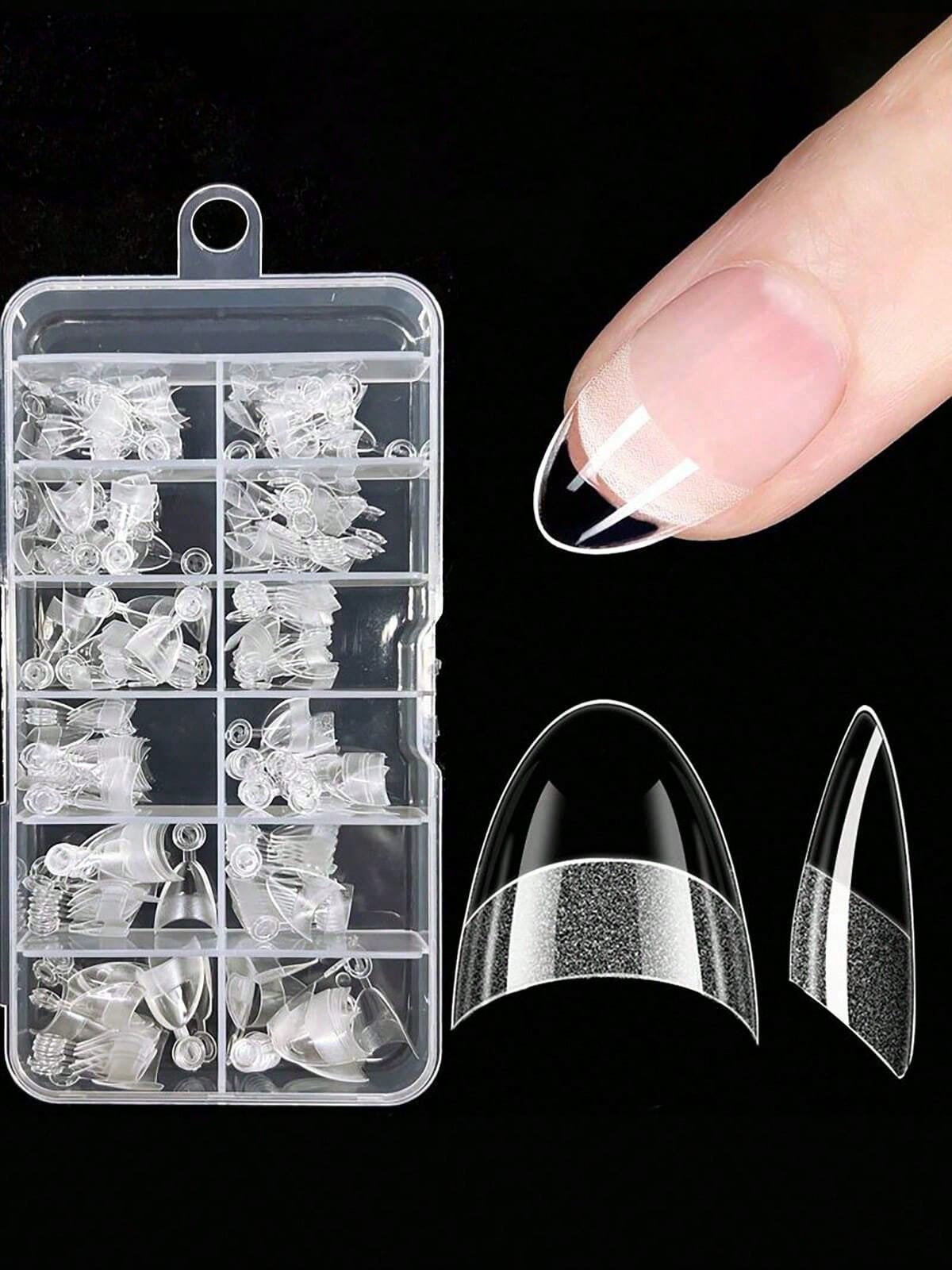 240 Pcs Diy Easy Half Matte Half Cover Almond Shaped False Nails, Multi-Angle Display Acrylic Nail Tips, Thinner Edge For Natural Fit, Thicker Front For Durability Press On Nails Nail Supplies Nails