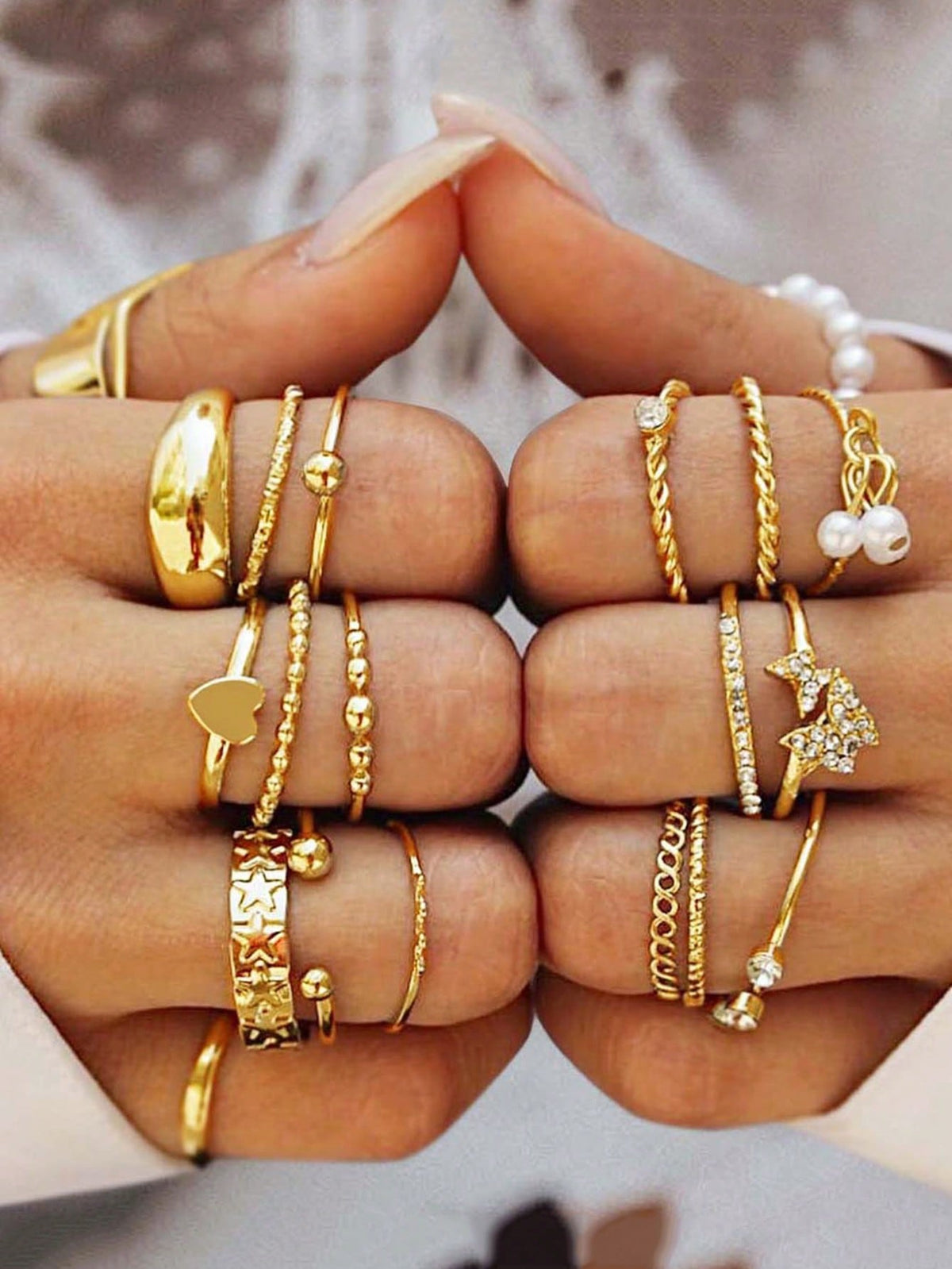 Boho Heart Knuckle Ring Set
