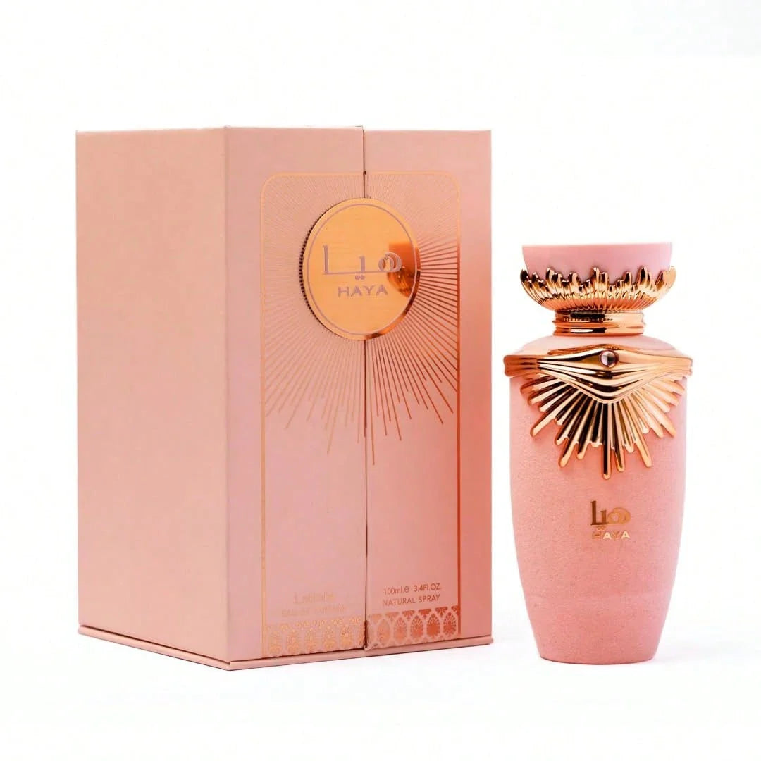 LocalLattafa Haya Eau De Parfum Spray For Women – 3.4 Oz | Sparkling Champagne, Strawberry & Rose, Warm Amber Sandalwood, Long Lasting Elegant Fragrance