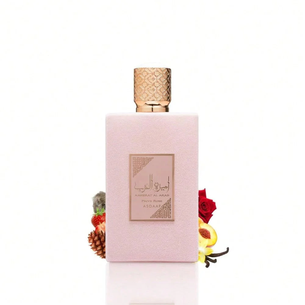 LocalLattafa Asdaaf Ameerat Al Arab Prive Rose Eau De Parfum For Women – 3.4 Oz | Floral Fruity Fragrance With Strawberry, Rose & Sandalwood | Long-Lasting Scent