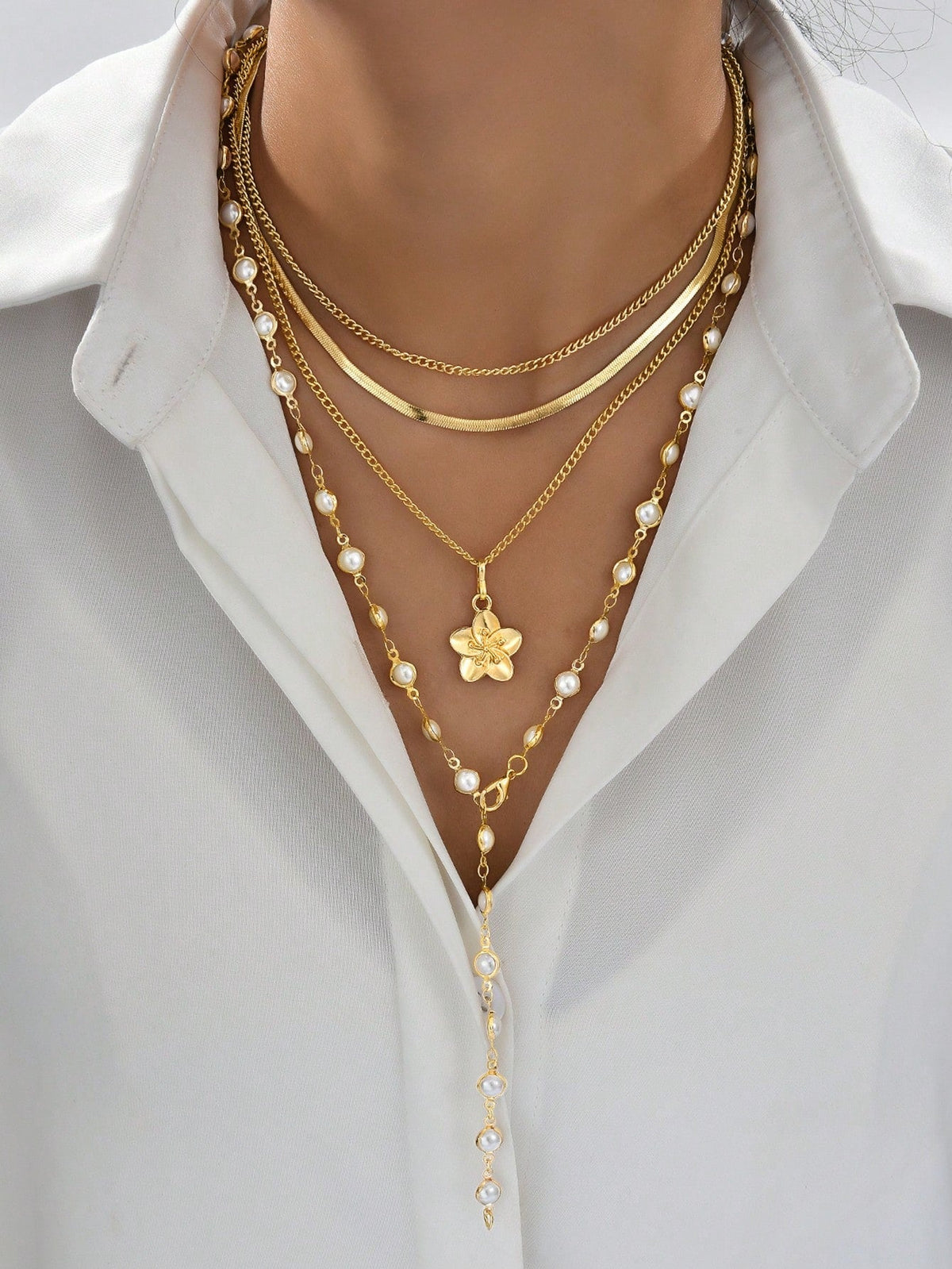 Bohemian Shell Pearl Necklace Set