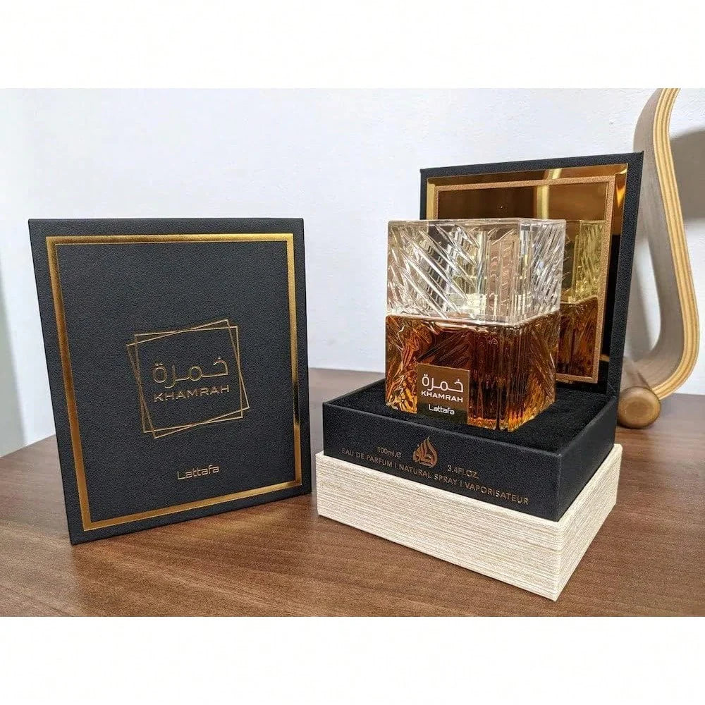 LocalLattafa Khamrah Eau De Parfum For Unisex – 3.4 Oz | Warm Spicy Cinnamon, Dates & Vanilla With Amberwood, Long Lasting Evening Fragrance