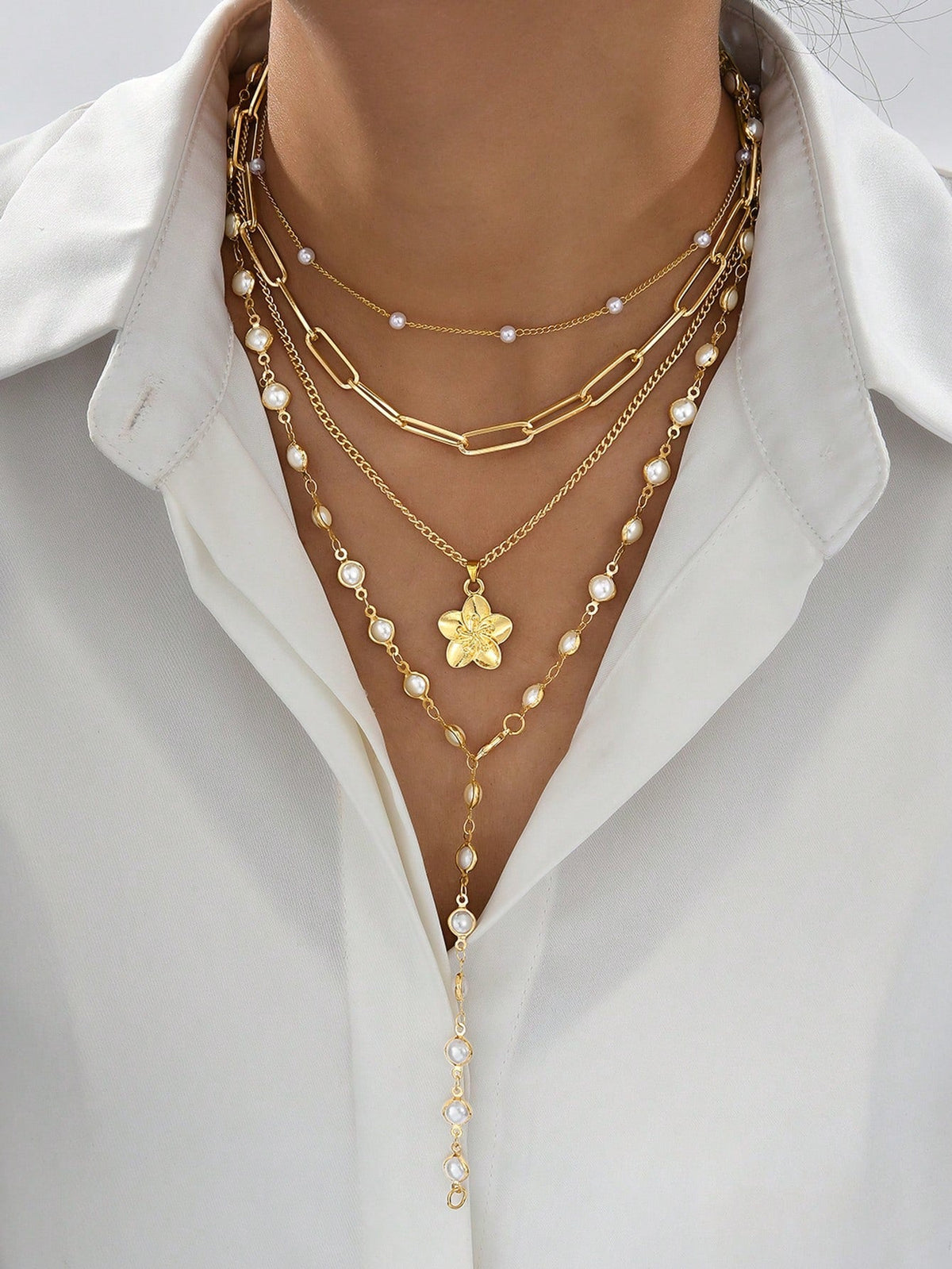 Bohemian Shell Pearl Necklace Set