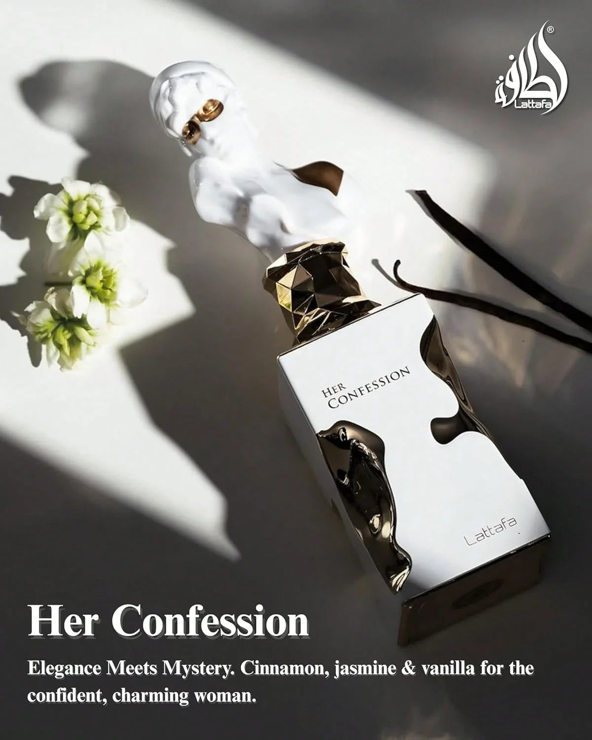 LocalLattafa Her Confession Eau De Parfum For Women – 3.4 Oz / 100 Ml | Vanilla Floral Amber Musk Scent, Long Lasting, Elegant & Alluring Fragrance For Any Occasion