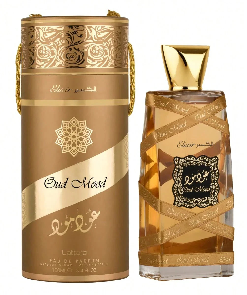 LocalLattafa Oud Mood Elixir Eau De Parfum 3.4 Oz / 100 Ml | Long-Lasting Oriental Woody Unisex Perfume | Saffron, Amber, Vanilla & Sandalwood Fragrance