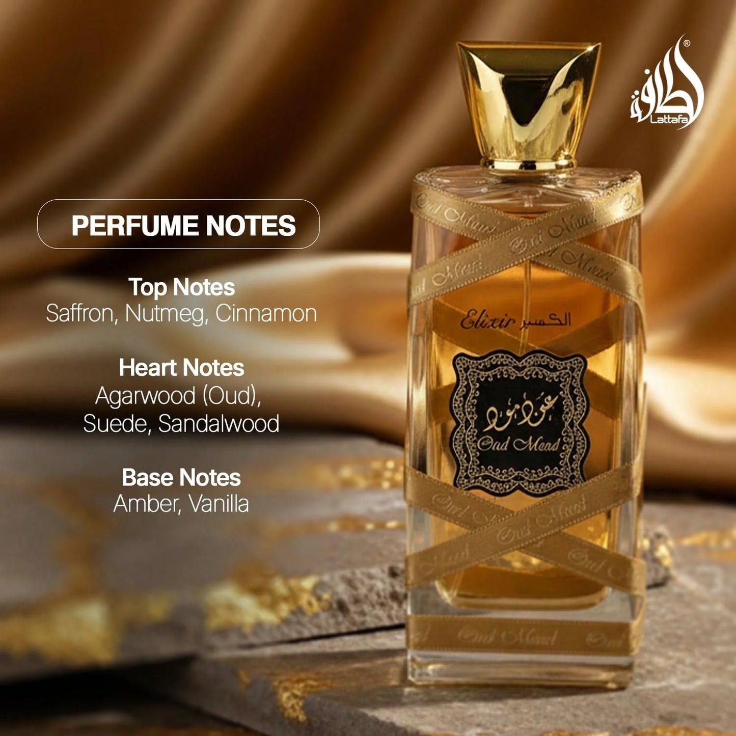 LocalLattafa Oud Mood Elixir Eau De Parfum 3.4 Oz / 100 Ml | Long-Lasting Oriental Woody Unisex Perfume | Saffron, Amber, Vanilla & Sandalwood Fragrance