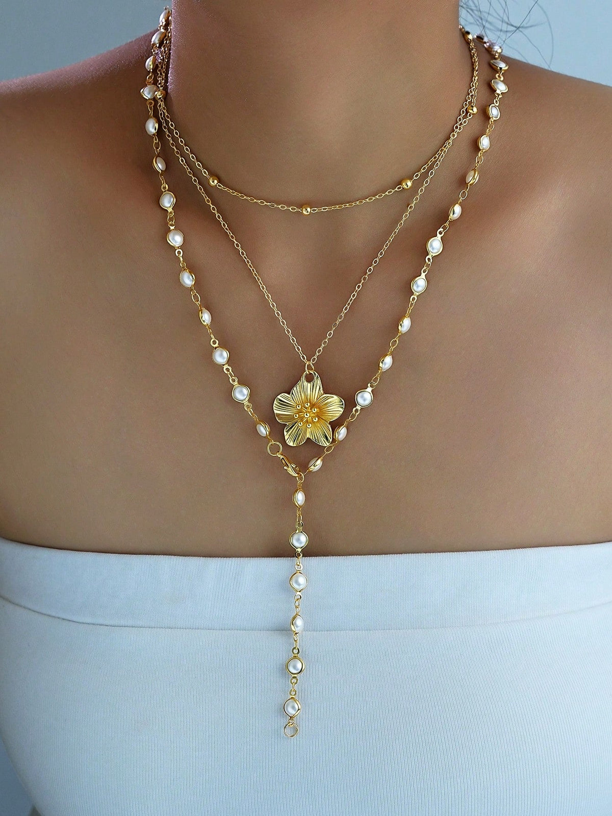 Bohemian Shell Pearl Necklace Set