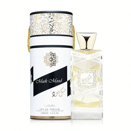 LocalLattafa Musk Mood Eau De Parfum For Unisex 3.4 Oz / 100 Ml | Long-Lasting White Musk Perfume With Vanilla, Sandalwood & Floral Notes | Soft Clean Scent For Men & Women