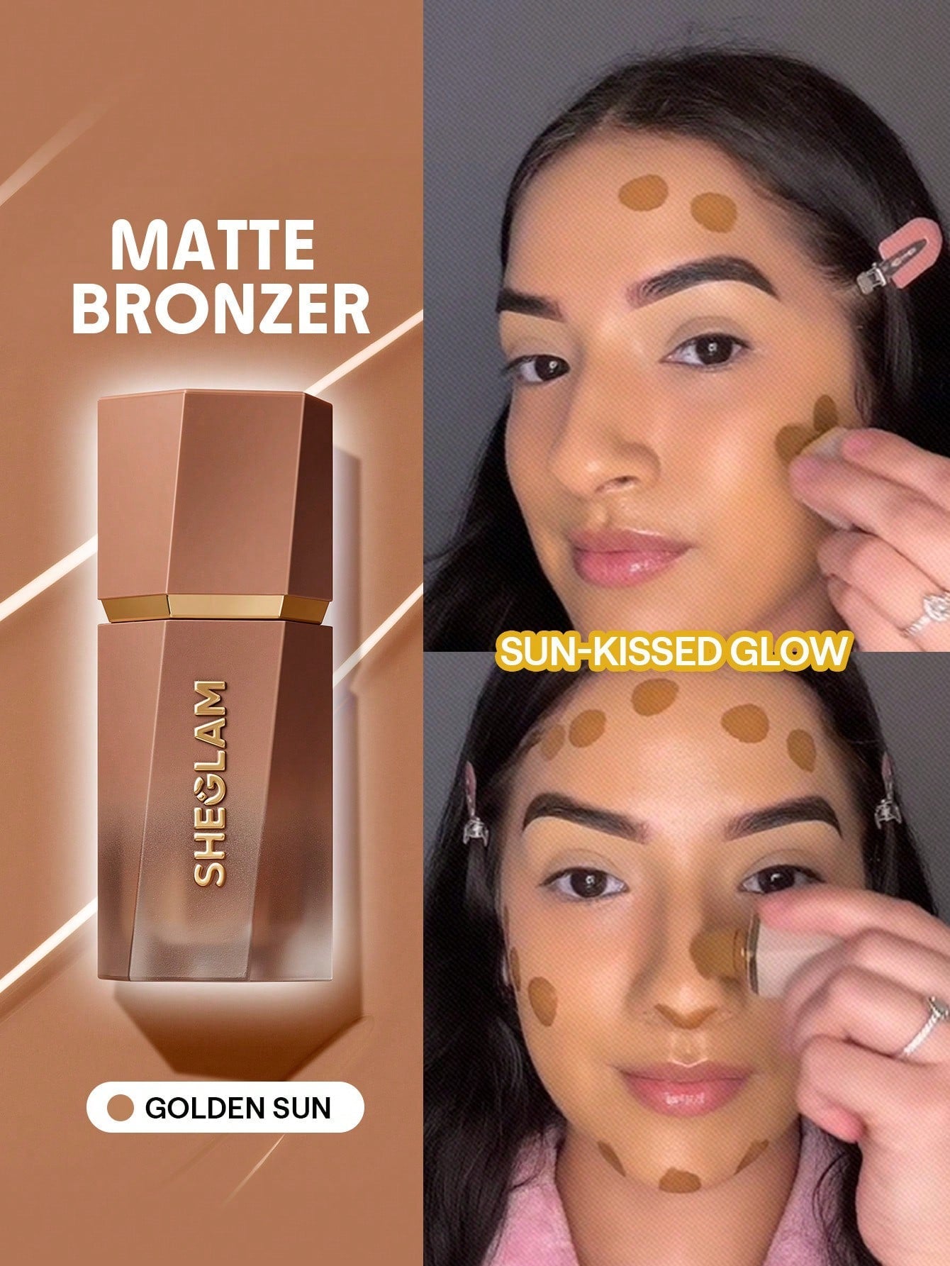 SHEGLAM Sun Beam Matte Liquid Bronzer-Terracotta Gel Cream Contour Non-Greasy Long Lasting Highly Pigmented Natural Contour Contouring Weightless Bronzer Brown Contour & Bronzer Brand Beauty Makeup Face Paint Cosmetic For Women Girls Perfect For Winter Id