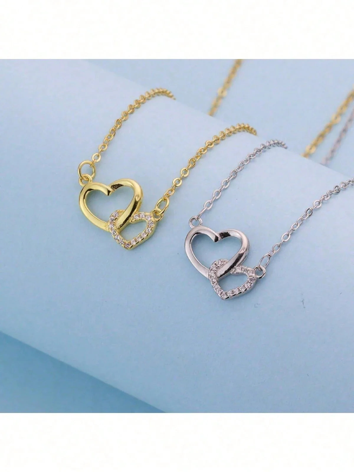 Luxury Double Heart Pendant Necklace