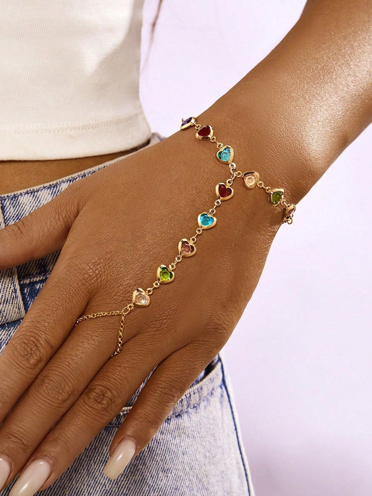 Pearl Floral Full Finger Bracelet