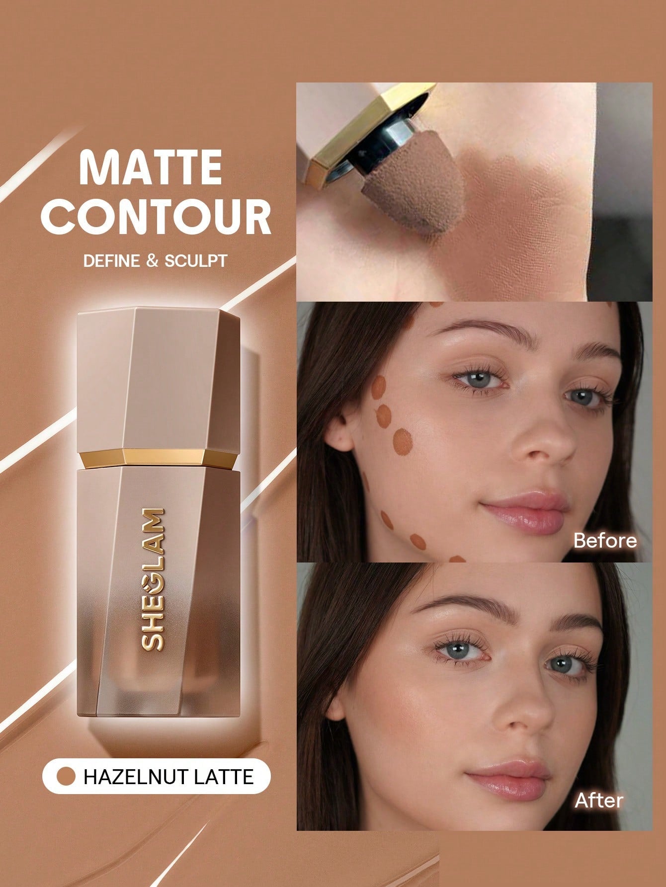 SHEGLAM Sun Beam Matte Liquid Bronzer-Terracotta Gel Cream Contour Non-Greasy Long Lasting Highly Pigmented Natural Contour Contouring Weightless Bronzer Brown Contour & Bronzer Brand Beauty Makeup Face Paint Cosmetic For Women Girls Perfect For Winter Id