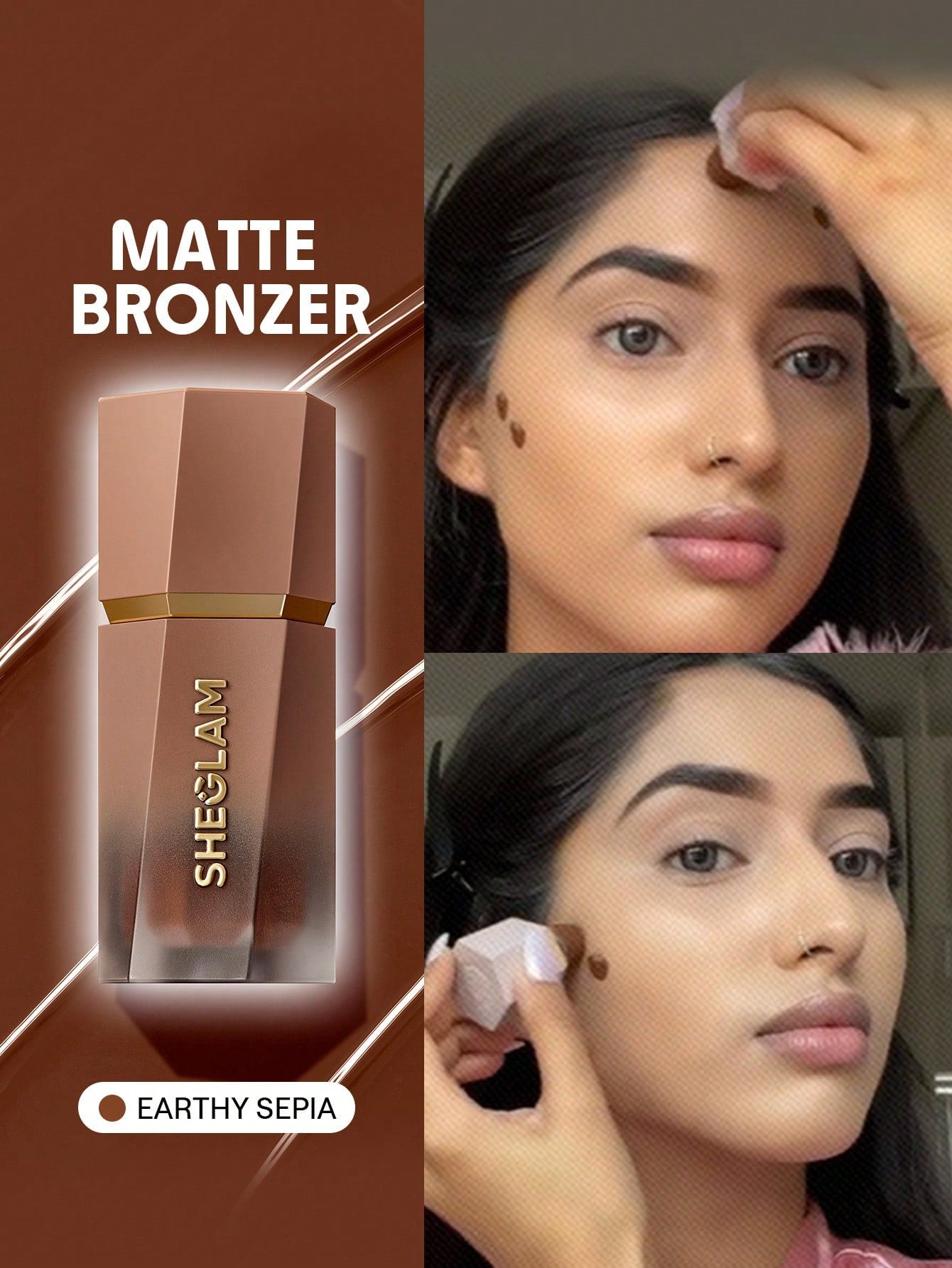 SHEGLAM Sun Beam Matte Liquid Bronzer-Terracotta Gel Cream Contour Non-Greasy Long Lasting Highly Pigmented Natural Contour Contouring Weightless Bronzer Brown Contour & Bronzer Brand Beauty Makeup Face Paint Cosmetic For Women Girls Perfect For Winter Id