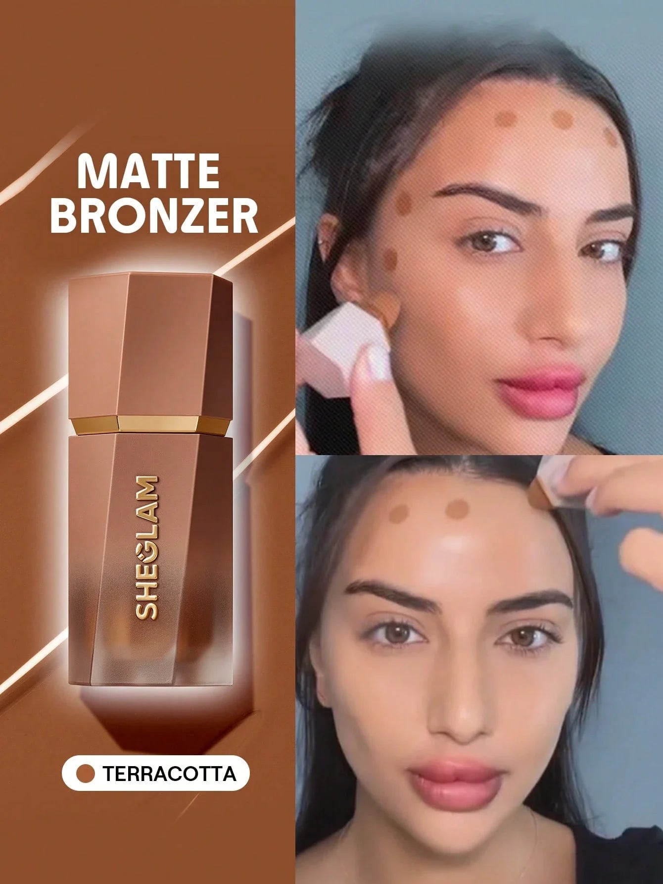 SHEGLAM Sun Beam Matte Liquid Bronzer-Terracotta Gel Cream Contour Non-Greasy Long Lasting Highly Pigmented Natural Contour Contouring Weightless Bronzer Brown Contour & Bronzer Brand Beauty Makeup Face Paint Cosmetic For Women Girls Perfect For Winter Id