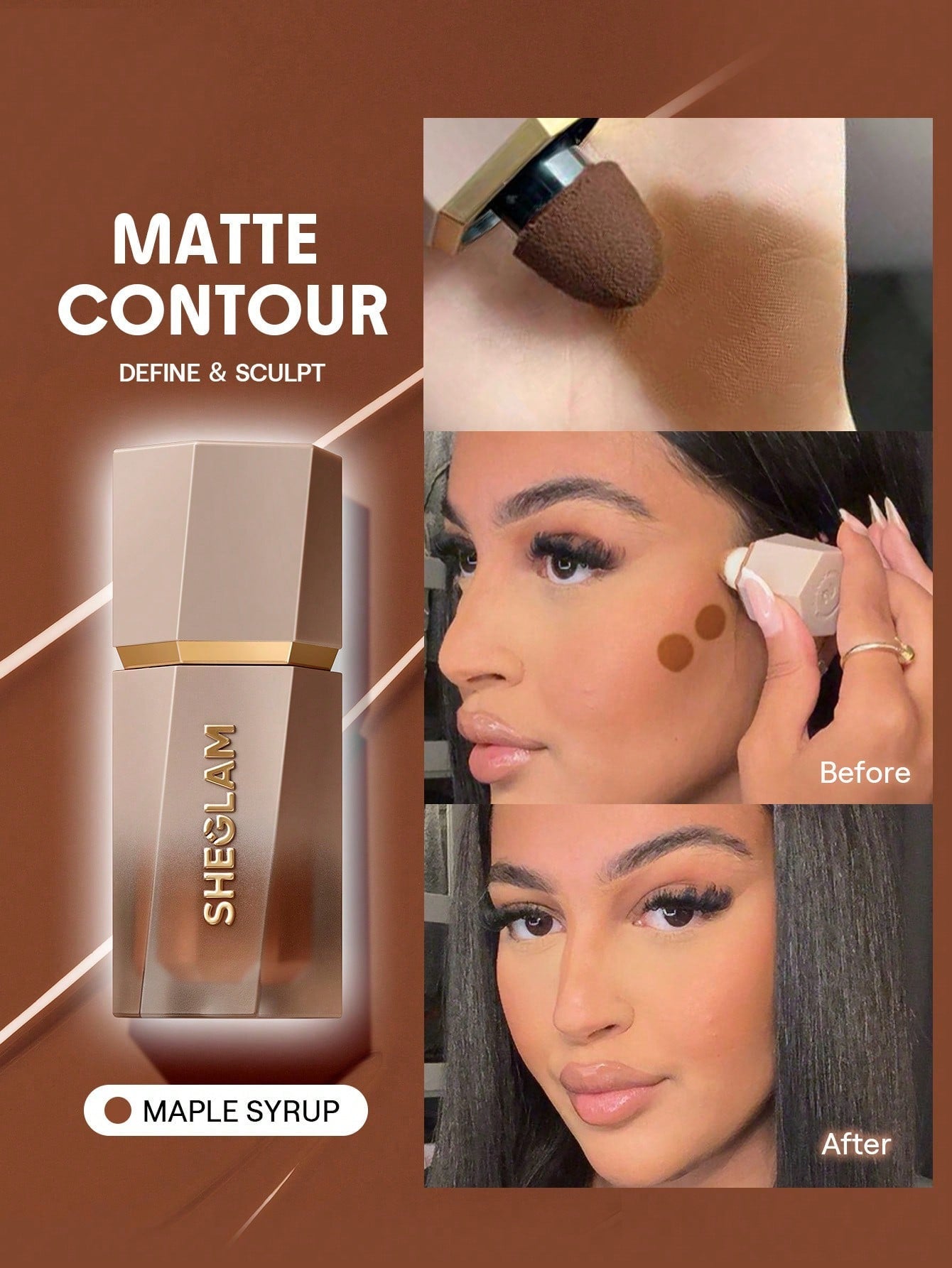 SHEGLAM Sun Beam Matte Liquid Bronzer-Terracotta Gel Cream Contour Non-Greasy Long Lasting Highly Pigmented Natural Contour Contouring Weightless Bronzer Brown Contour & Bronzer Brand Beauty Makeup Face Paint Cosmetic For Women Girls Perfect For Winter Id