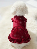 PETSIN Velvet Snowflake Pet Dress