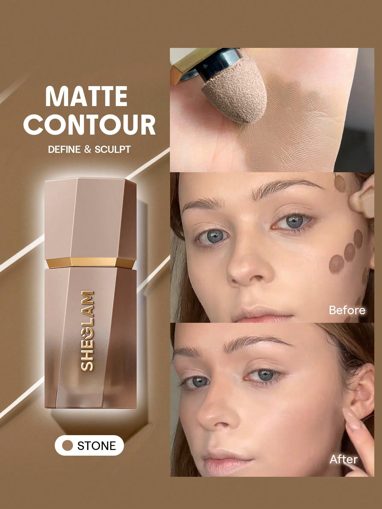 SHEGLAM Sun Beam Matte Liquid Bronzer-Terracotta Gel Cream Contour Non-Greasy Long Lasting Highly Pigmented Natural Contour Contouring Weightless Bronzer Brown Contour & Bronzer Brand Beauty Makeup Face Paint Cosmetic For Women Girls Perfect For Winter Id