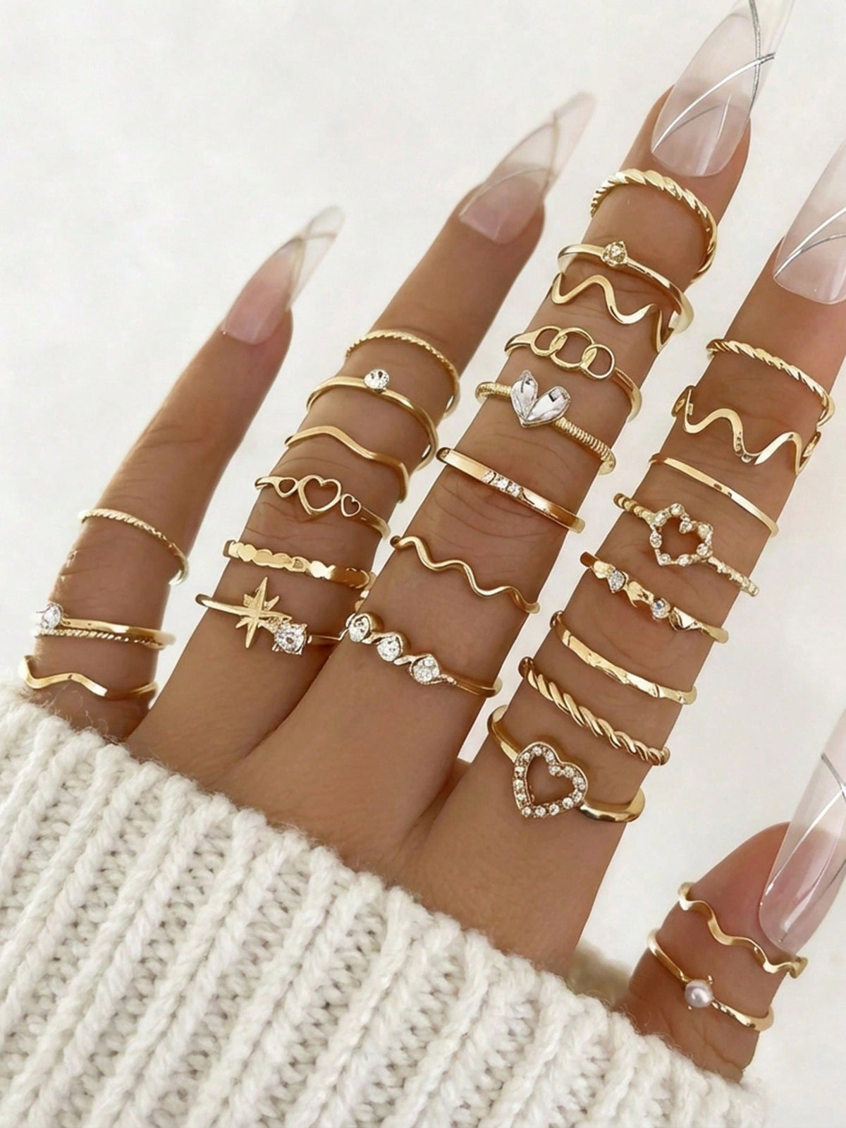 Boho Heart Knuckle Ring Set