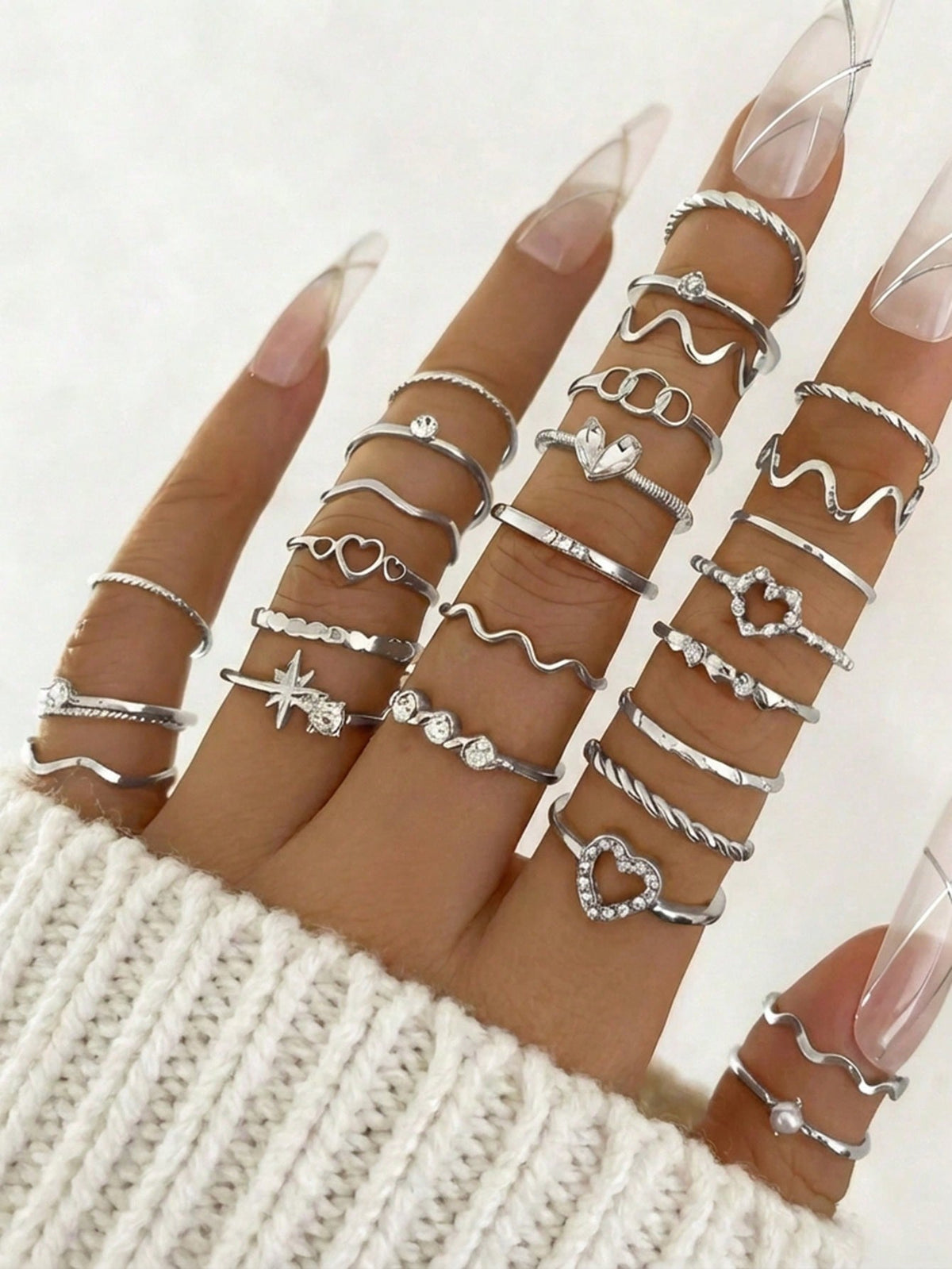 Boho Heart Knuckle Ring Set