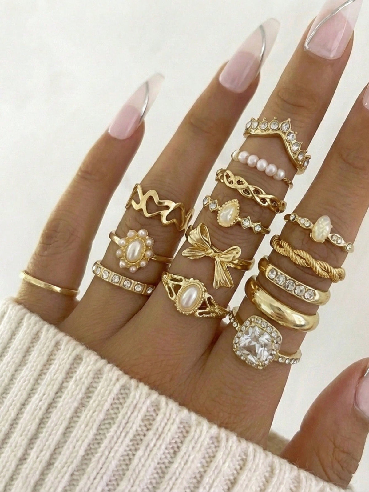 Boho Heart Knuckle Ring Set