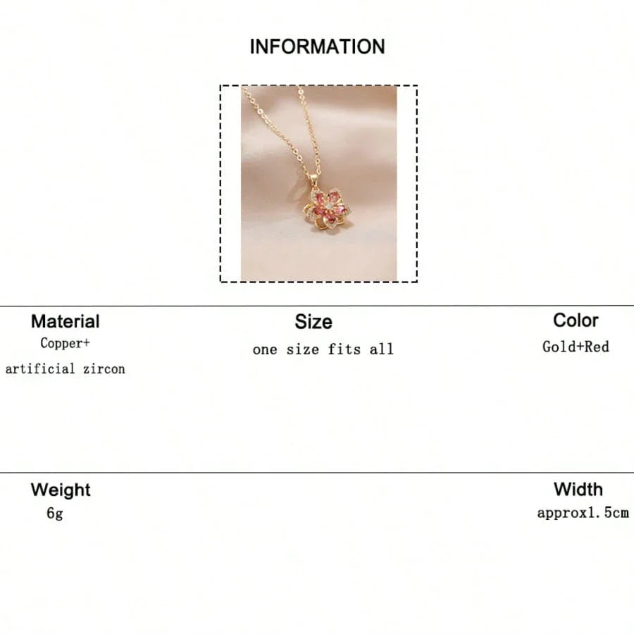 Plum Blossom Rotatable Fashion Necklace